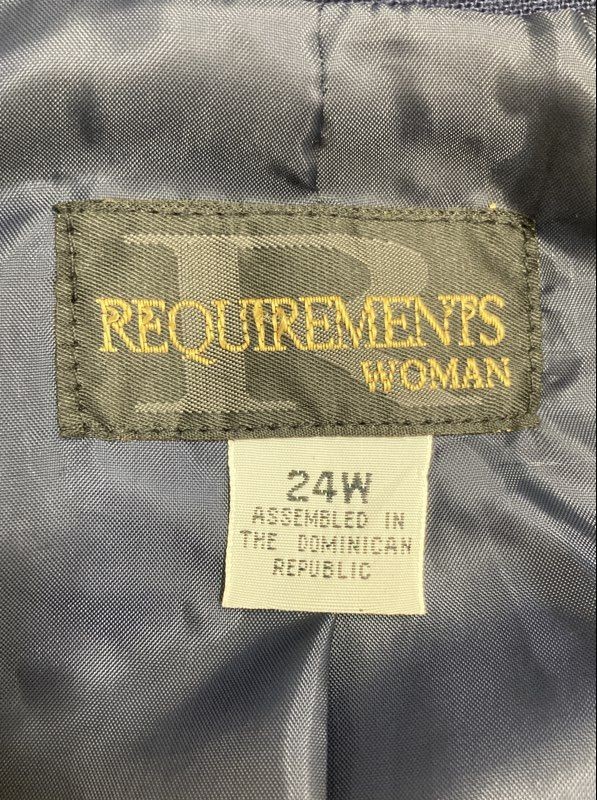 Requirements Women’s Navy Blue Blazer Jacket Vintage Y2K NWT Lined Slub Sz 24W