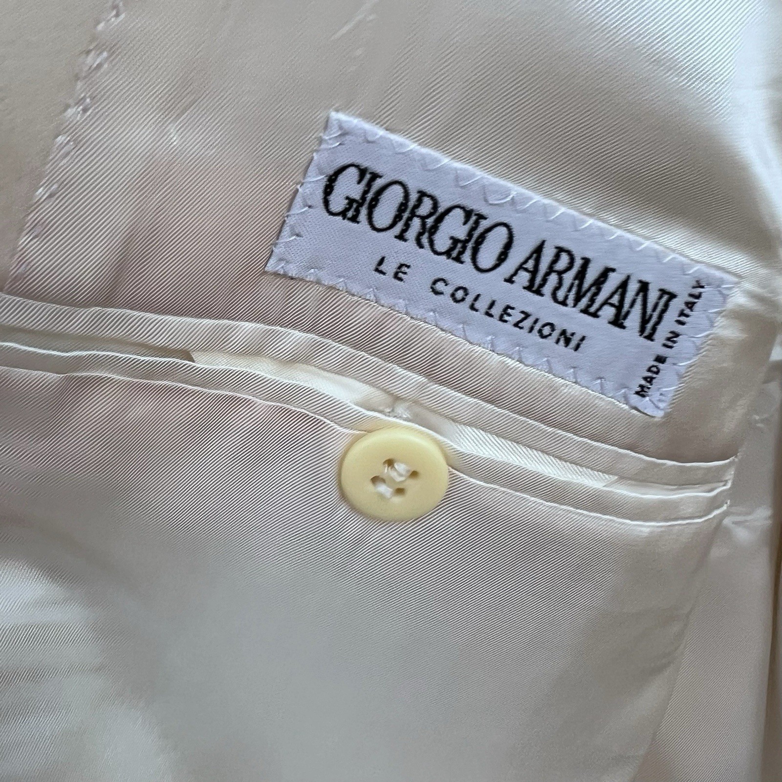 VTG 80s 90s Giorgio Armani Barney’s NY Ivory Dinner Jacket Double Breasted