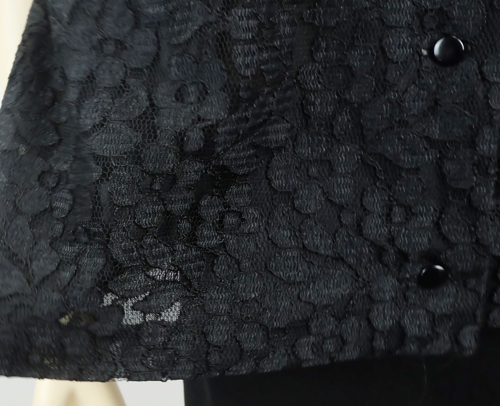50s 60s vintage blouse women’s blouse black lace blouse with satin collar size 40