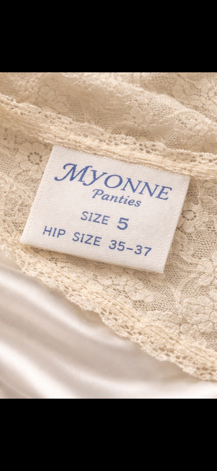 Vintage MYONNE Lace Panties Sz5 French Cut Cream Made USA Cotton Gusset 1980s/90