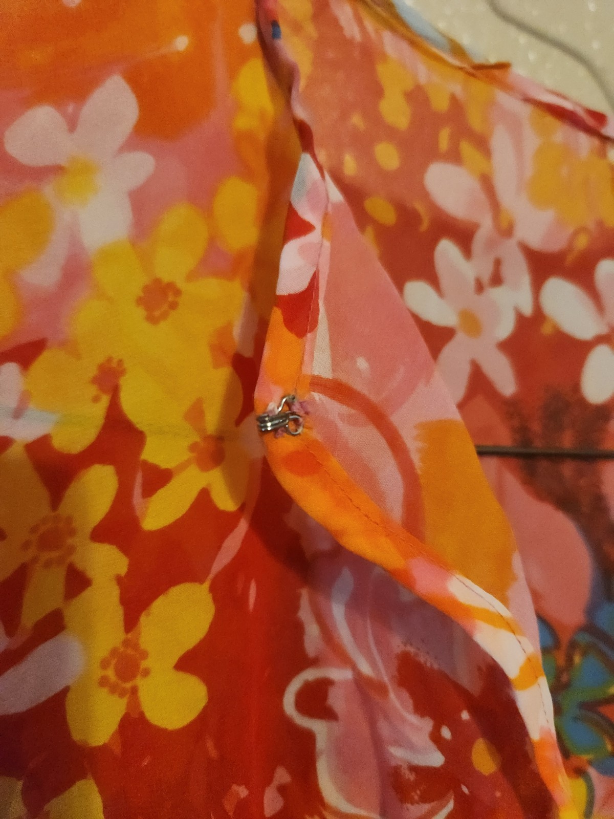 Vintage 60s Mod Bright Floral Print Kaftan Mumu Hippie Dress By Leo Naroucci HTF