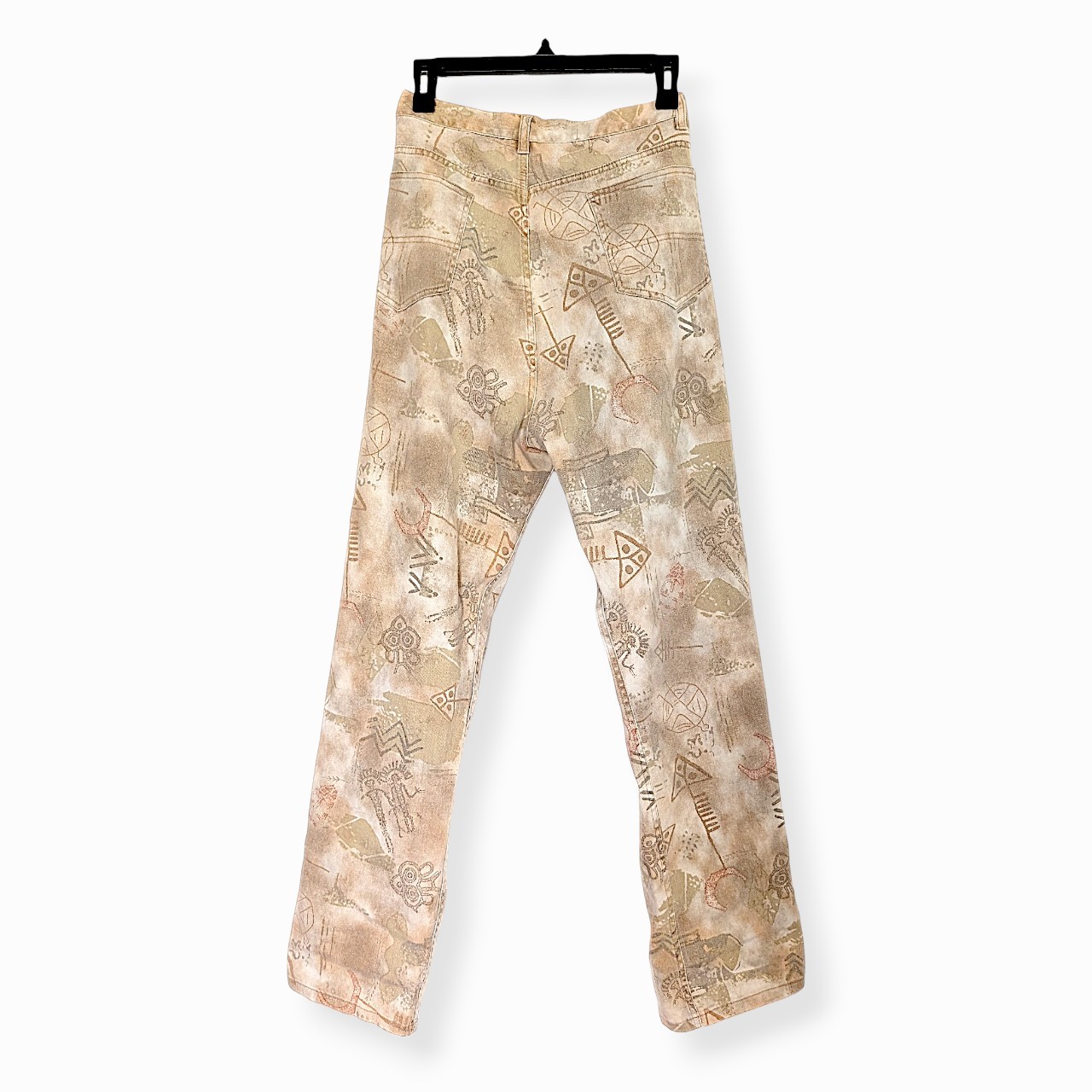 Chicos VTG 90s tribal cave art distressed high rise straight leg grunge jean M/L