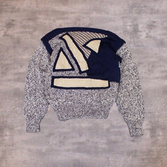 Vintage 1990’s Nannel Tri Blend Coogi Style 3D Pattern Knitted Crewneck Sweater