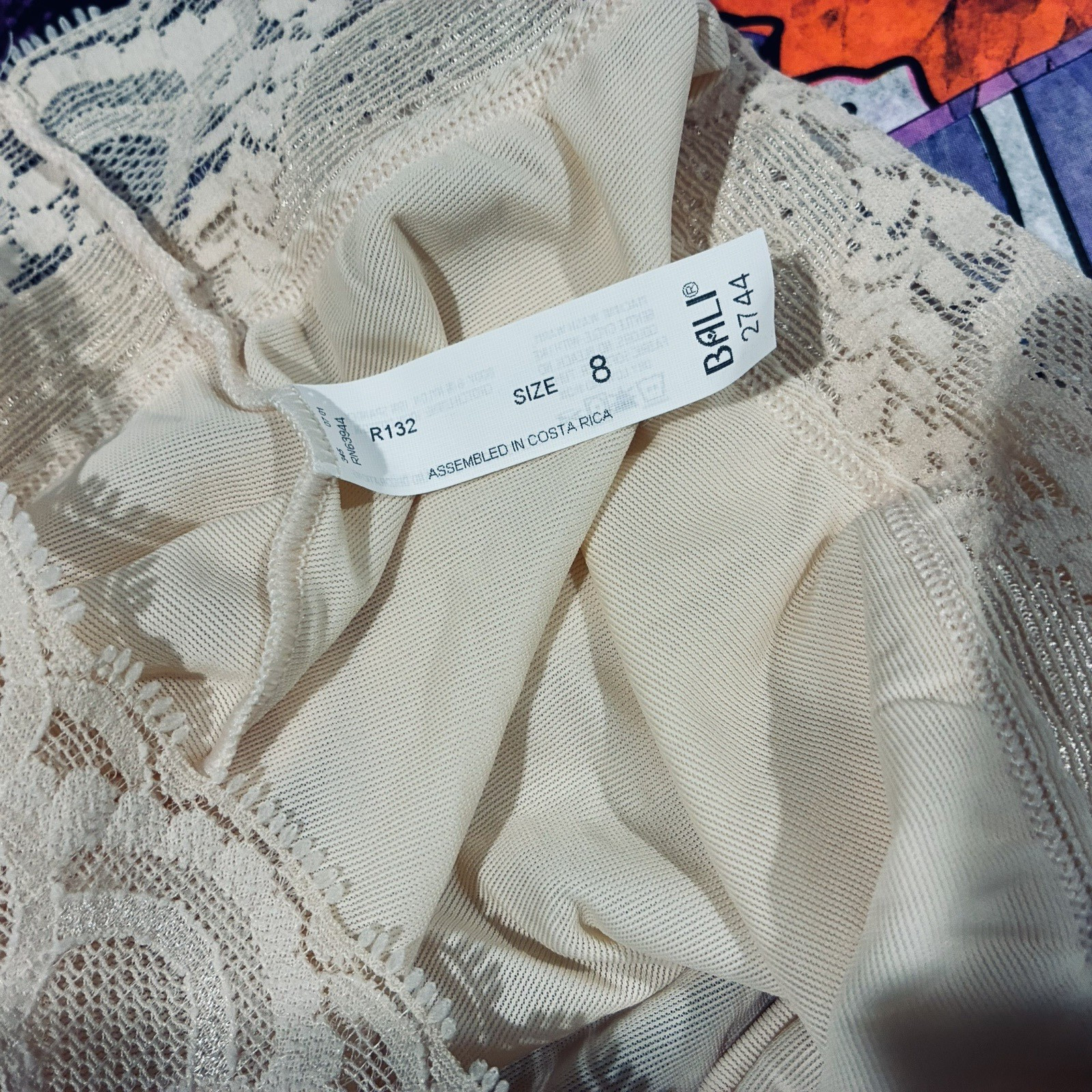 Vtg Fair Ivory Bali Skamp Full Cut Nylon Lace Panty 8