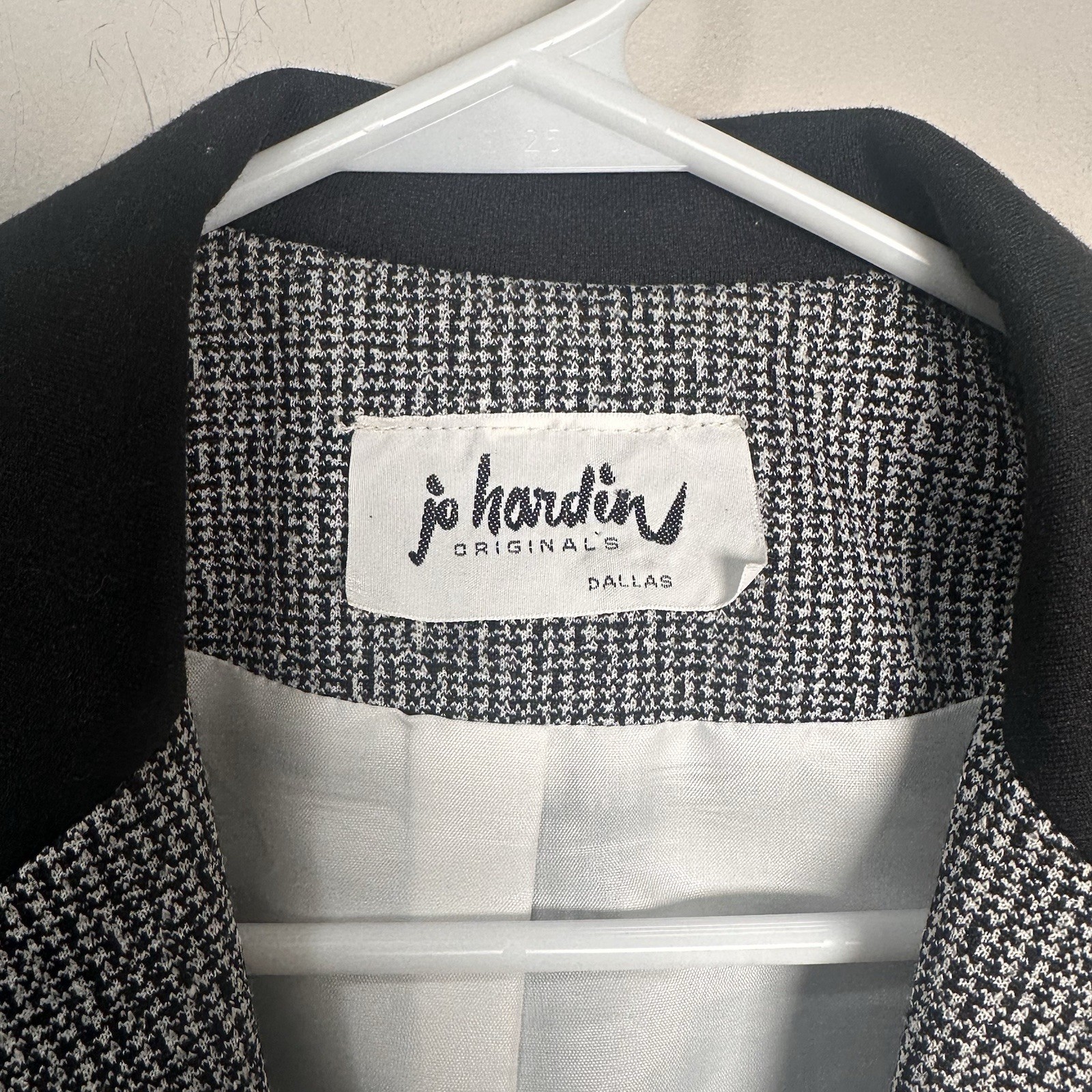 Vintage Jo Hardin Originals Blazer Black White Houndstooth Women’s, Small