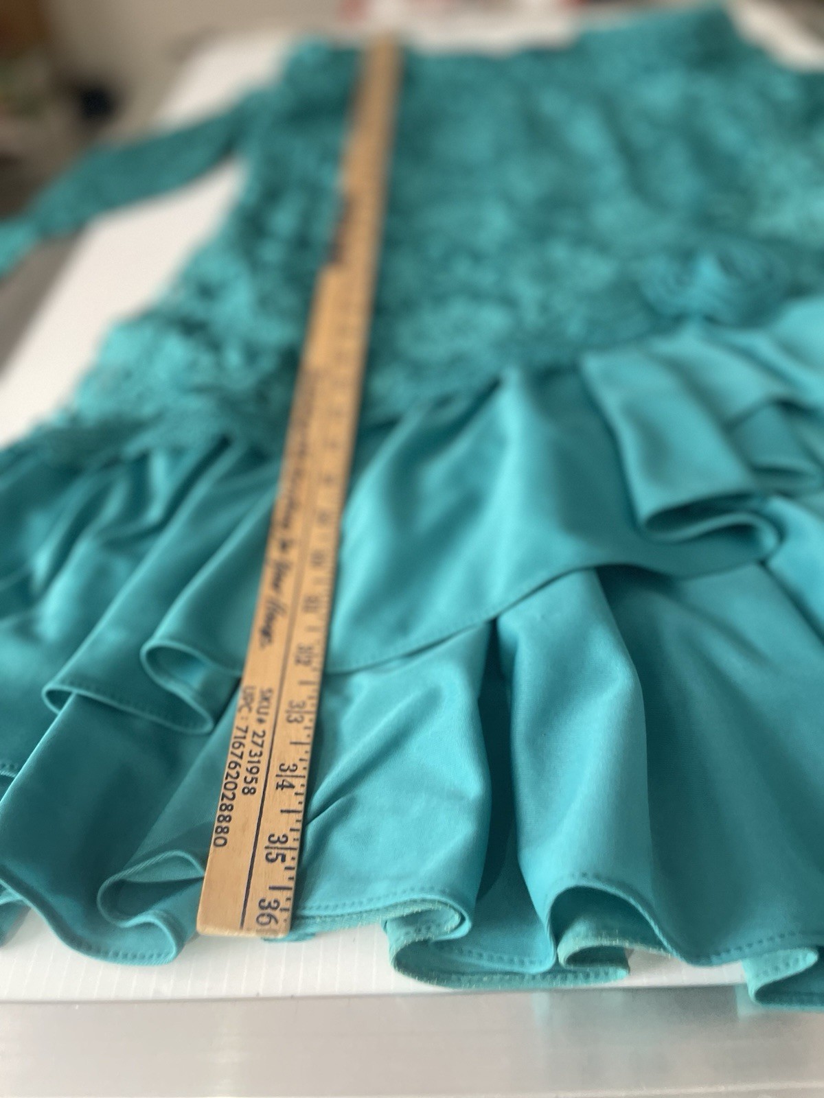 Vintage David Rose Green Victorian Lace Party Cocktail Dress Size 10