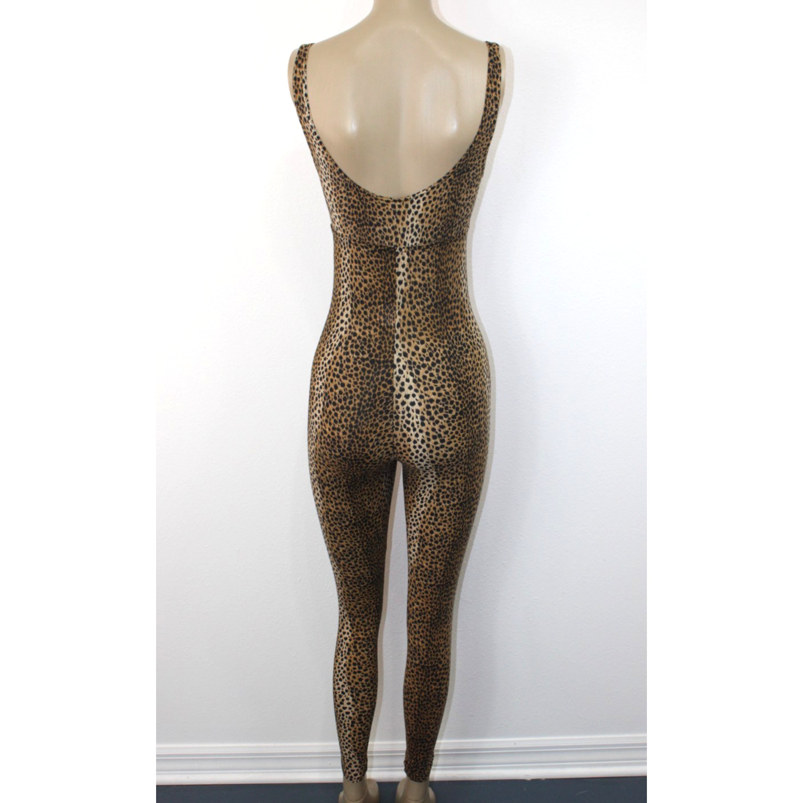 VTG 80s 90s Yvan & Marzia Paris France Leopard Cheetah Bodysuit Aerobics RARE