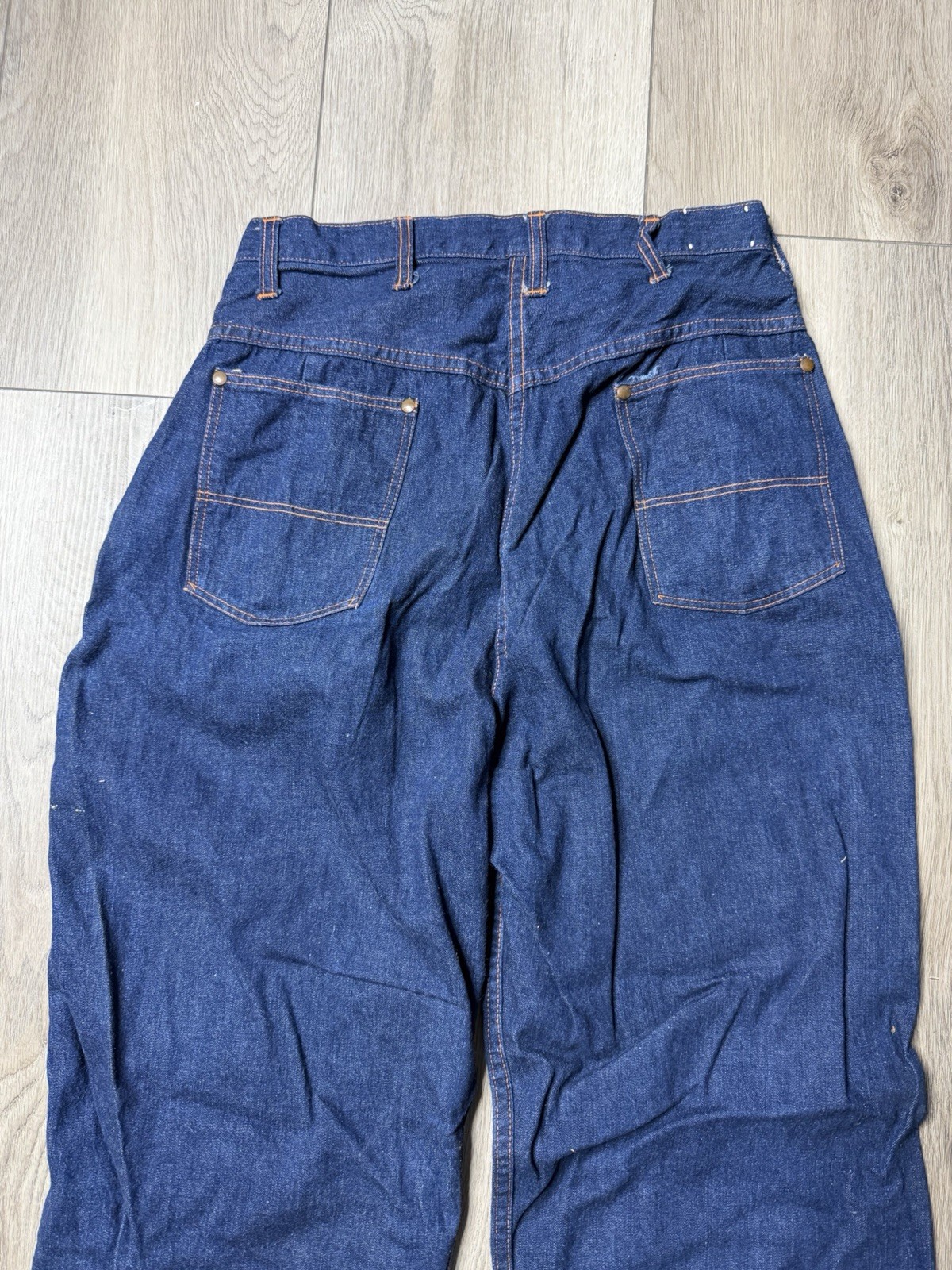 Vintage 60s BLUE BELL Women’s Denim Sanforized Side Zip Jeanies Dark Blue 29×28