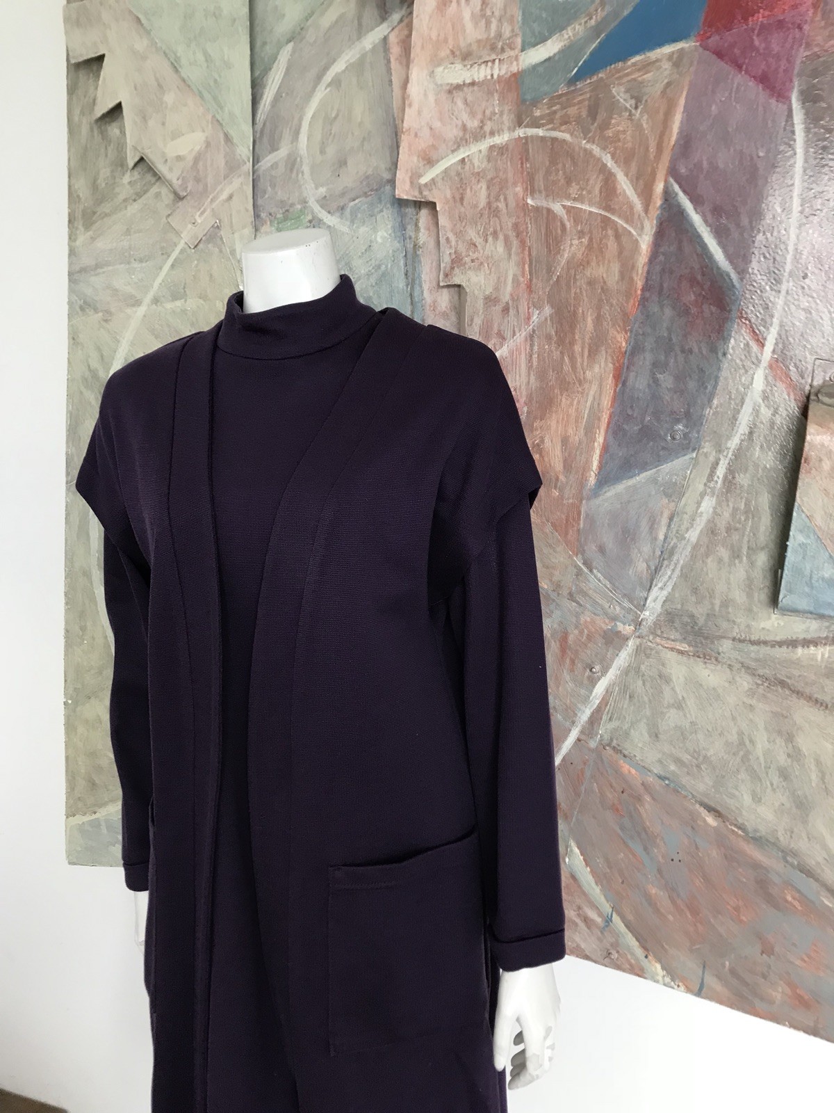 Vintage Wilroy Purple Two Piece Kneelength Dress A6 SZ 14