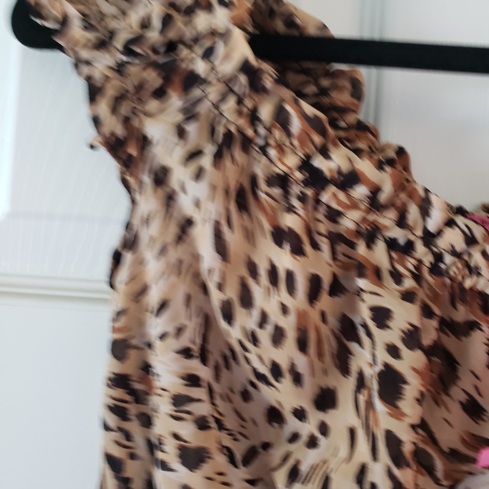Betsey Johnson Intimates Milk Maid Ruffle Leopard Dress Party Boho Medium