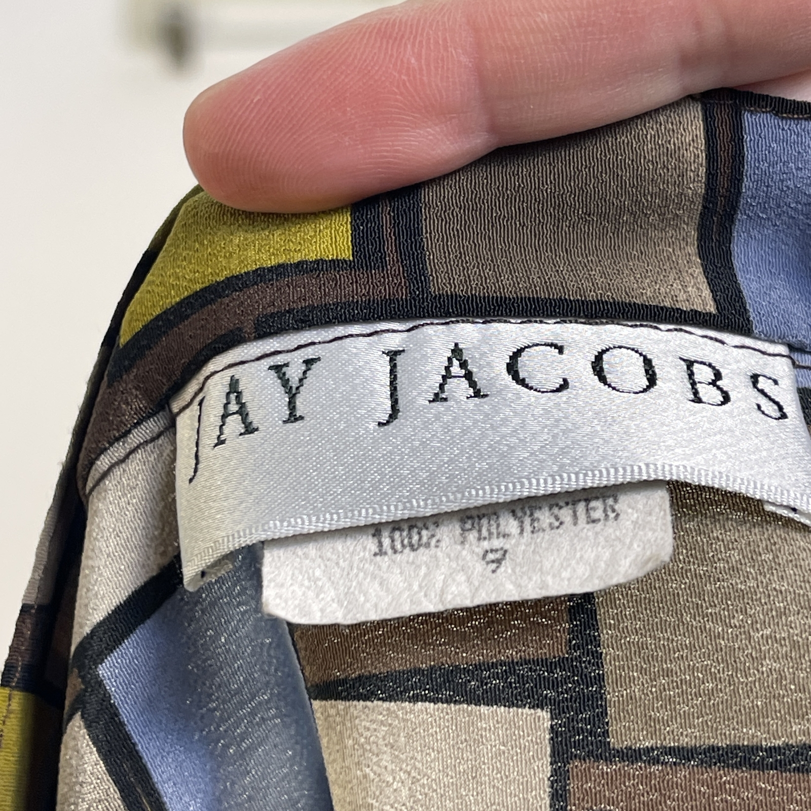 Jay Jacobs Multicolor Geometric Square Pattern A-Line Skirt Size 9