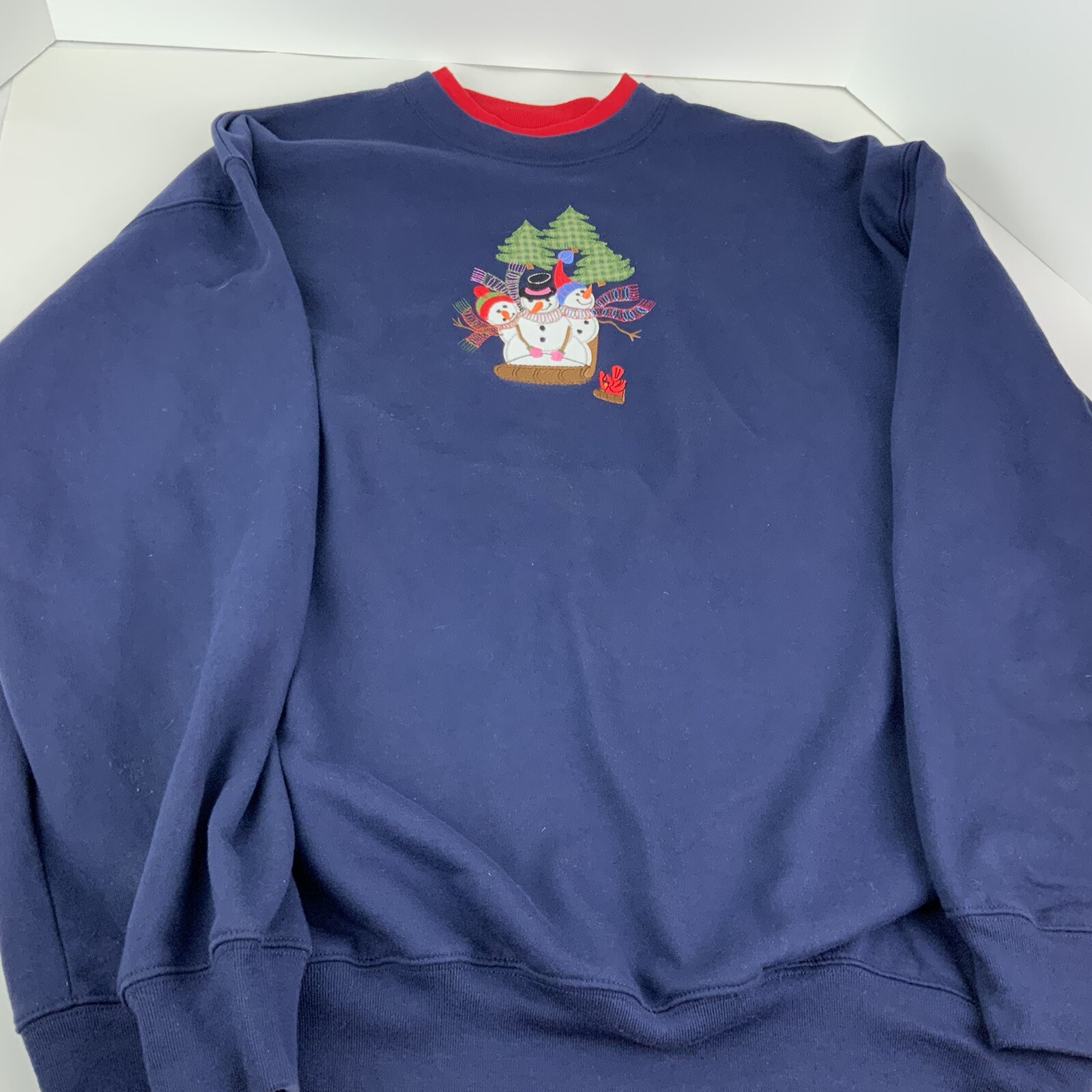 Vintage 90’s M & C Sportswear Crewneck Women’s X LG Blue Christmas Sweatshirt
