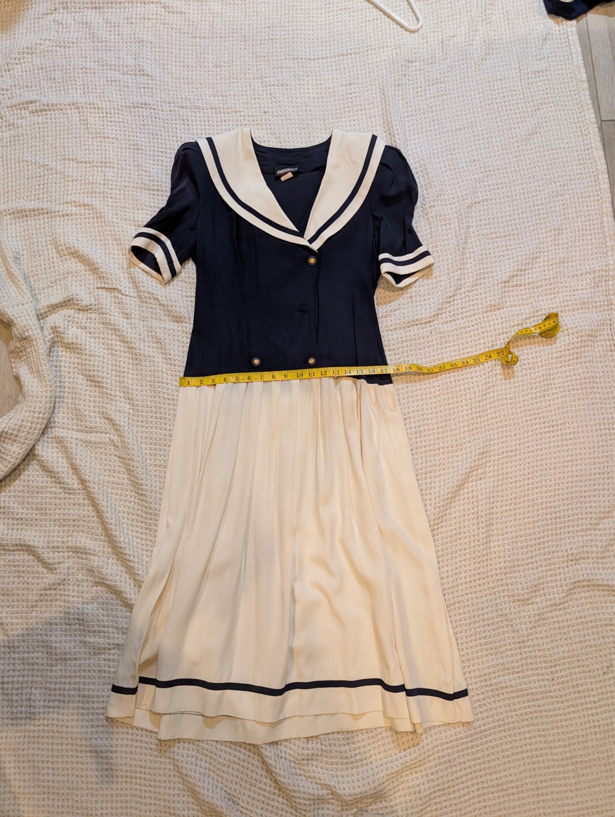 Patriotic Vintage Maxi Sailor Dress John Roberts Navy Fourth of July America