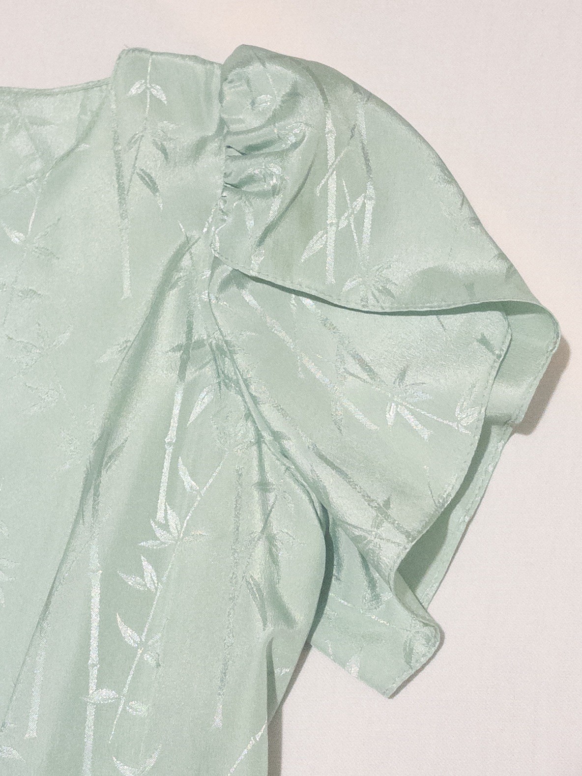 1950’s Handmade Mint Pale Blue Seafoam Green Flare Ruffle Day Dress