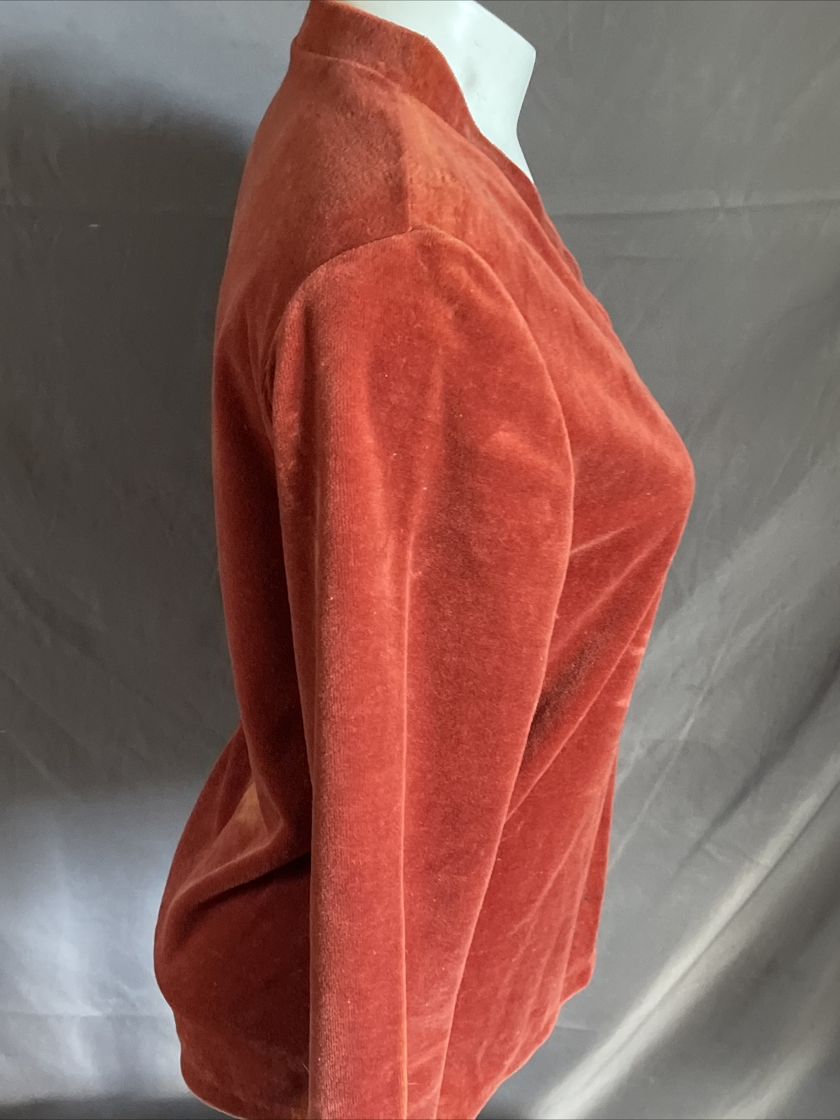 Vintage 1970s Terry Velour Top Jordache Horse Pullover Shirt Rust Brown Sz S