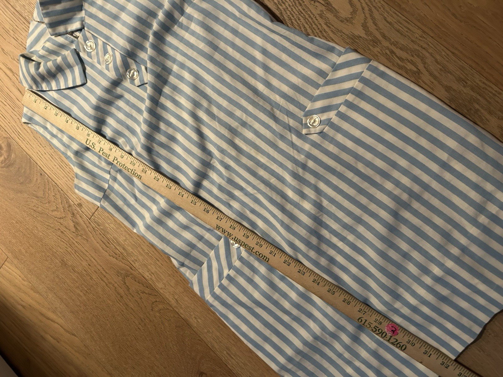 Vintage 1960’s Dress Women’s Blue Stripe Aline Everyday Casual Sleeveless