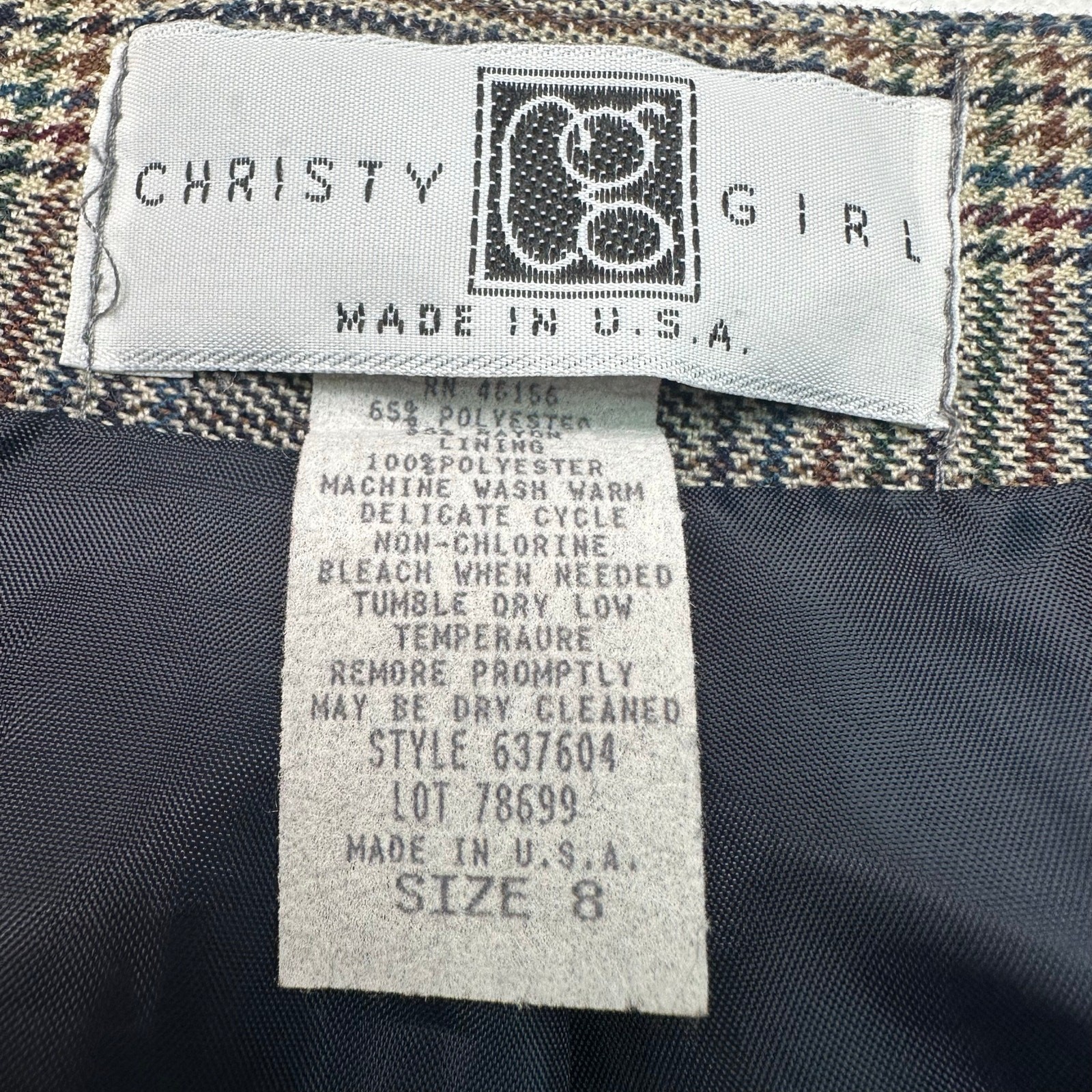 Vintage 1990’s Christy Girl Career Girl Plaid Pencil Skirt