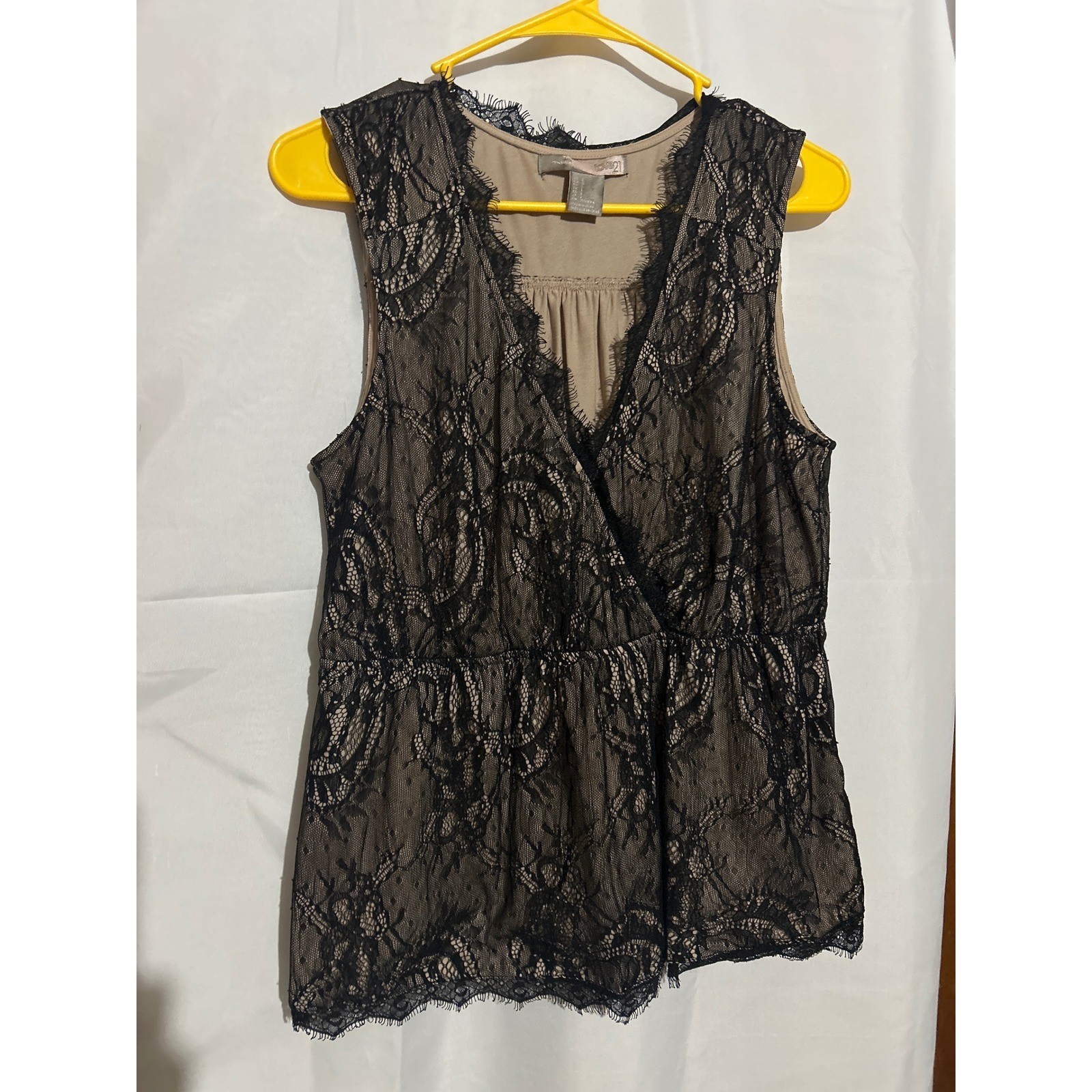 Black lace v-neck cami top