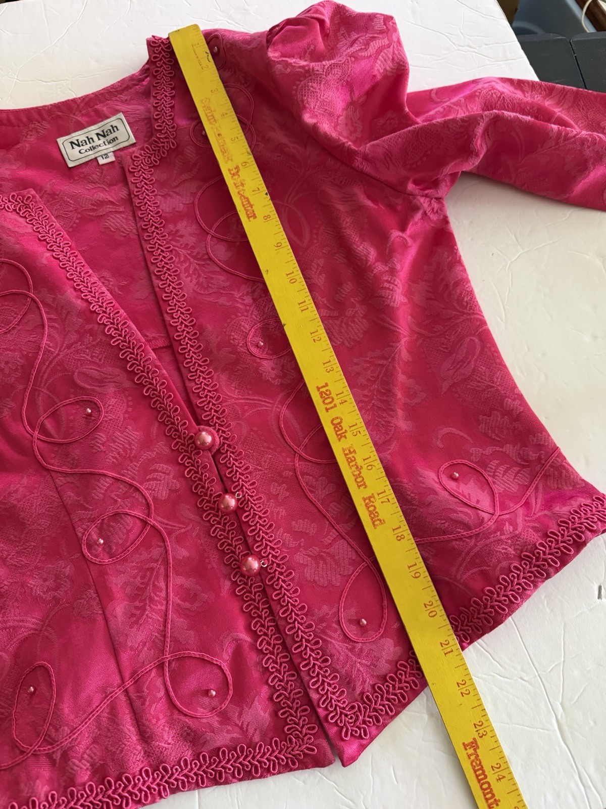 VTG Hot Pink Fuchsia Dress with Jacket Women’s Size 12