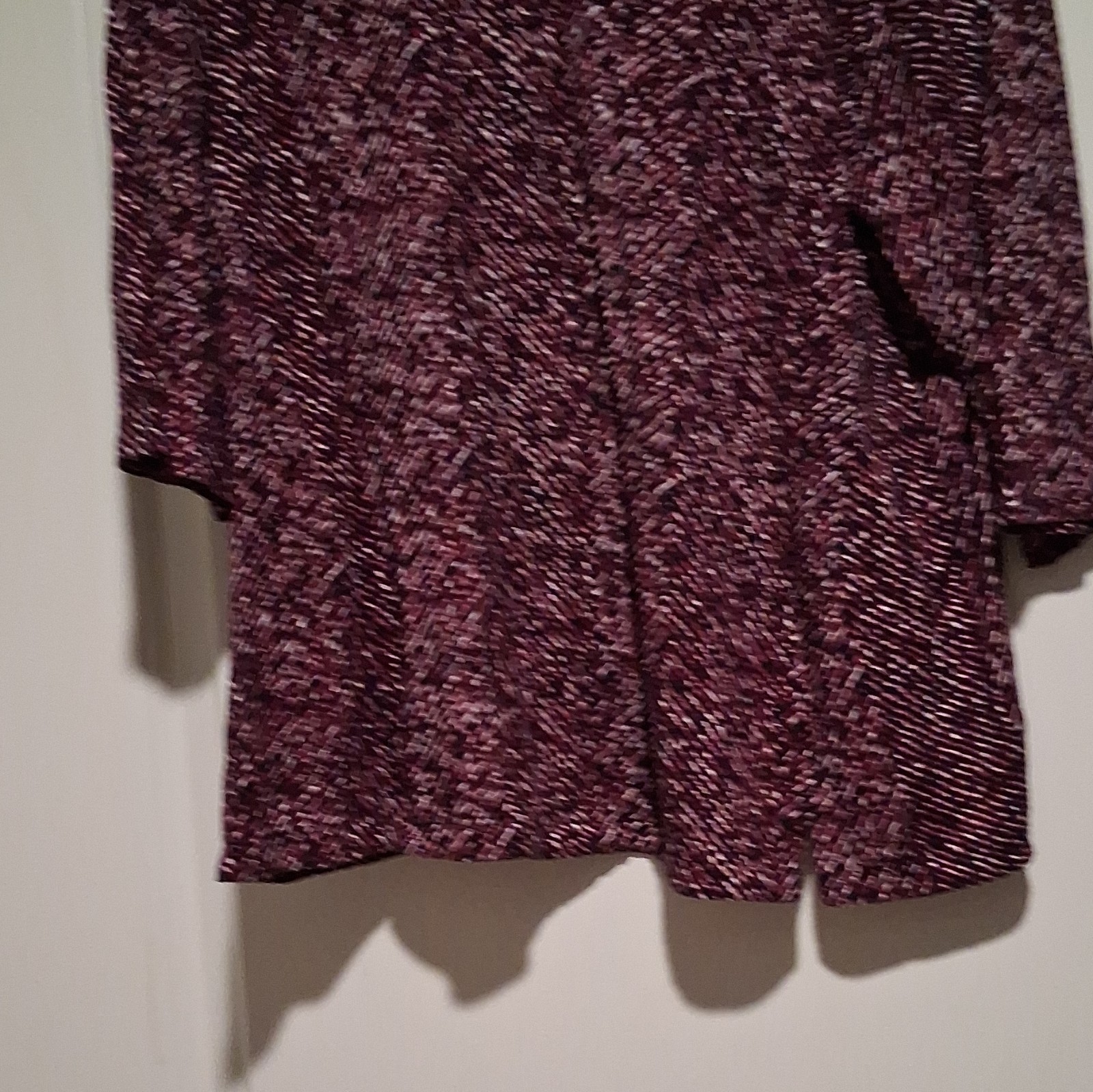 J Jill Women’s L Purple/Black/White Geometric Knit Rayon Lycra Pullover Sweater