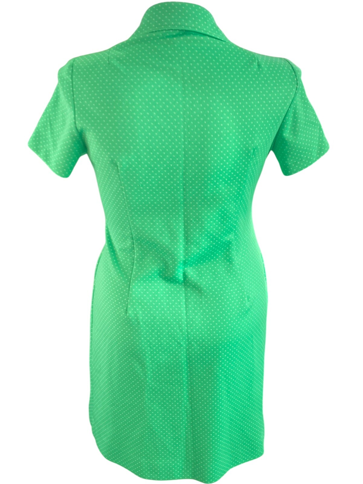 VTG Women’s Lorac Originals Green Polka Dot Shirt Dress USA Union 70’s