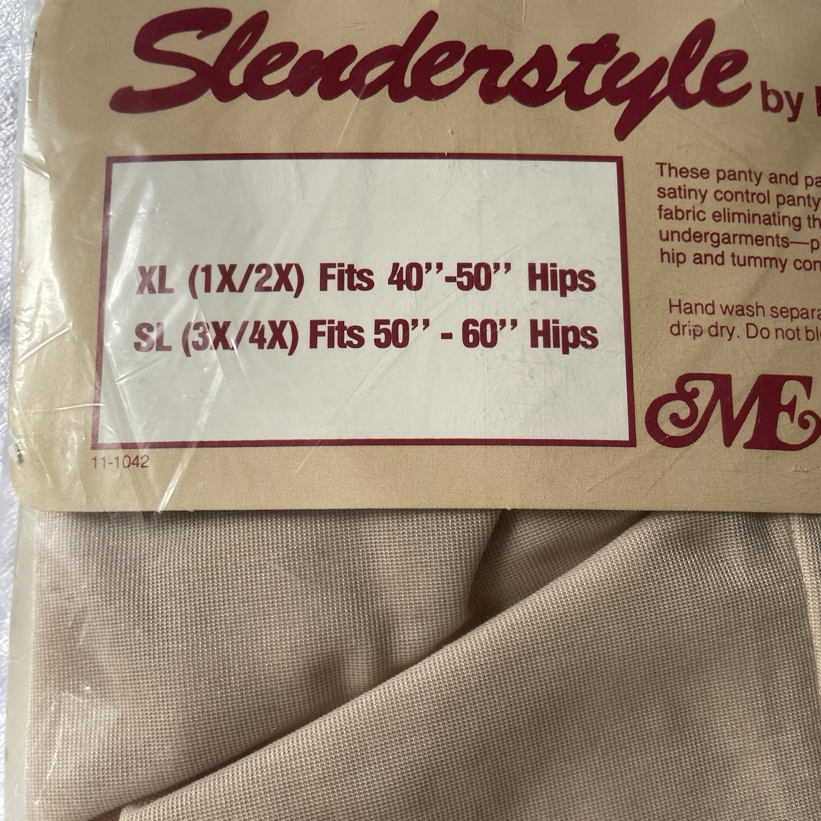 Slender style By Middendorf VTG Pantyhose For Full Figure Sz SL Dove Grey Women