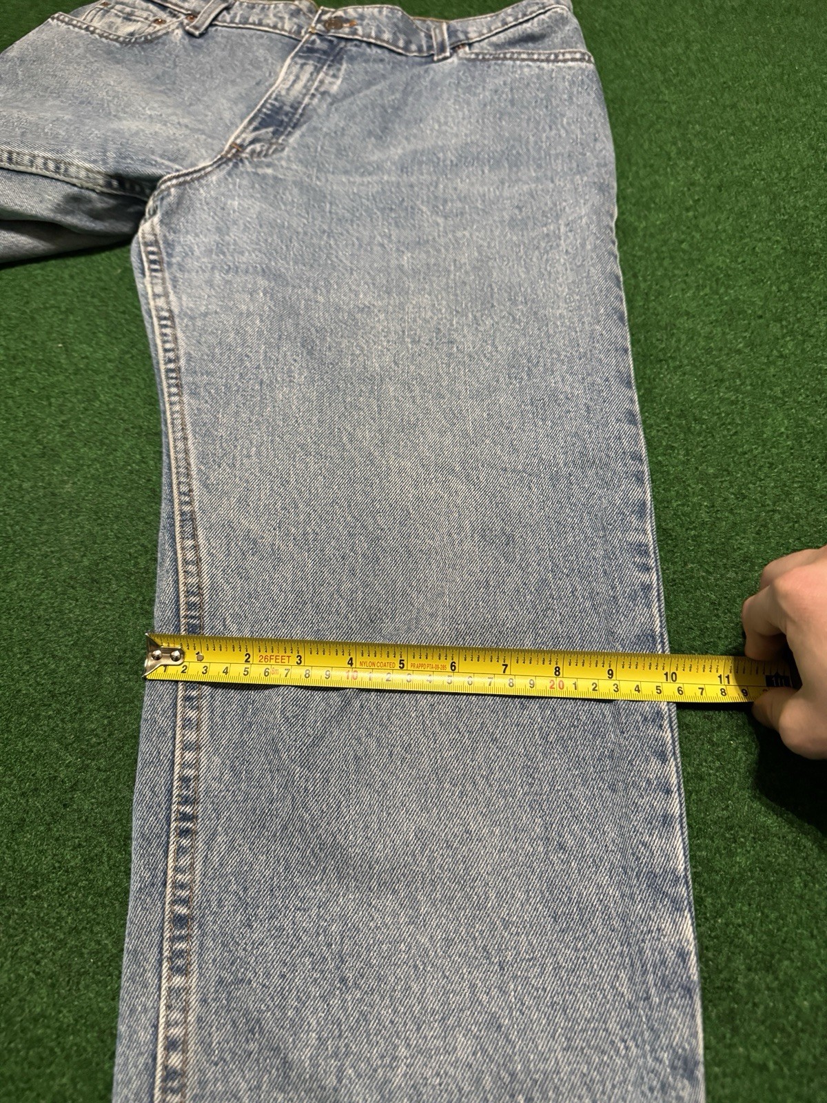 Levis 550 Womens 16 Vintage 90s Relaxed 35×32 Light Wash Wide Leg Tapered Jeans