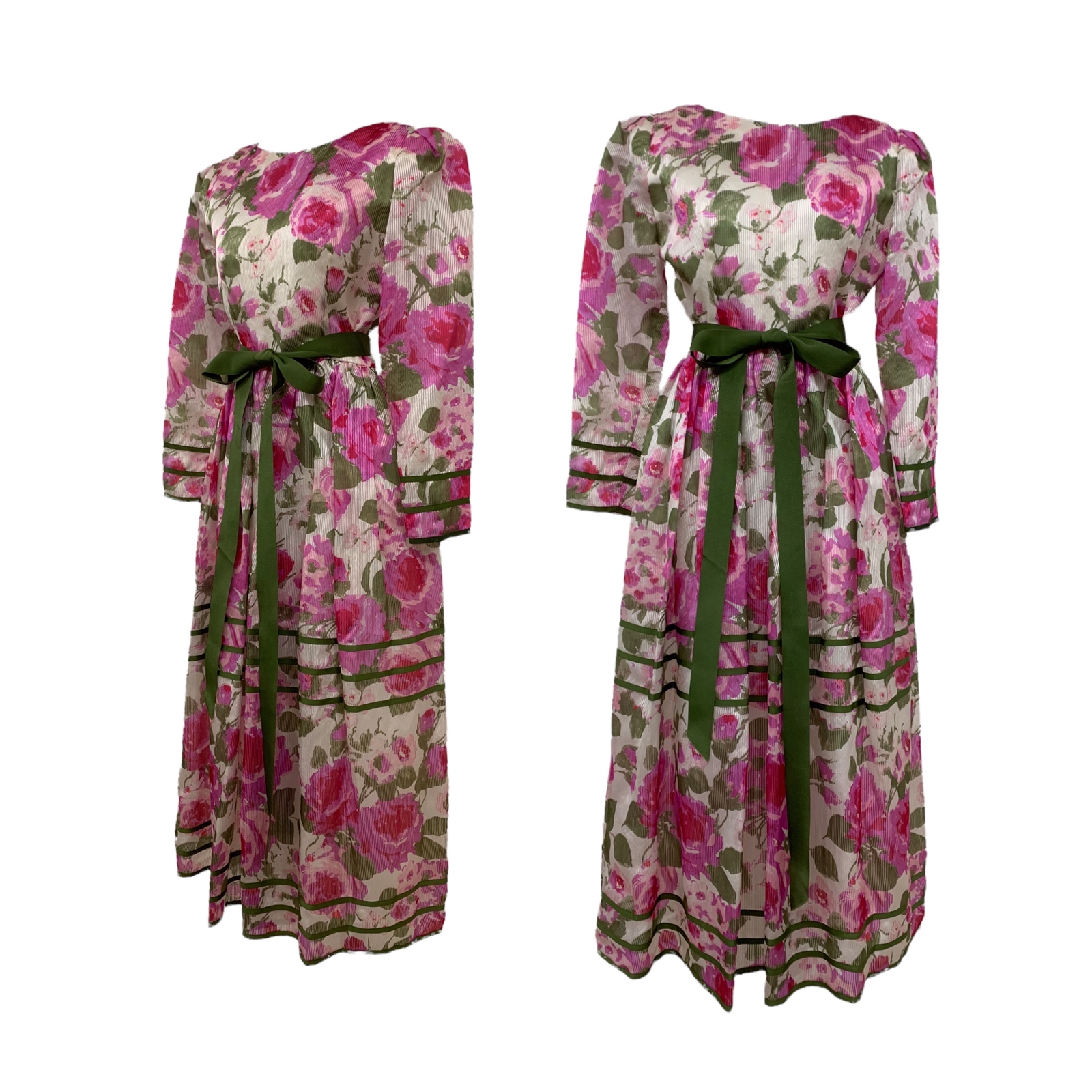 Vtg Vintage 1970s 70s William Pearson Garden Party Floral Sleeved Gown