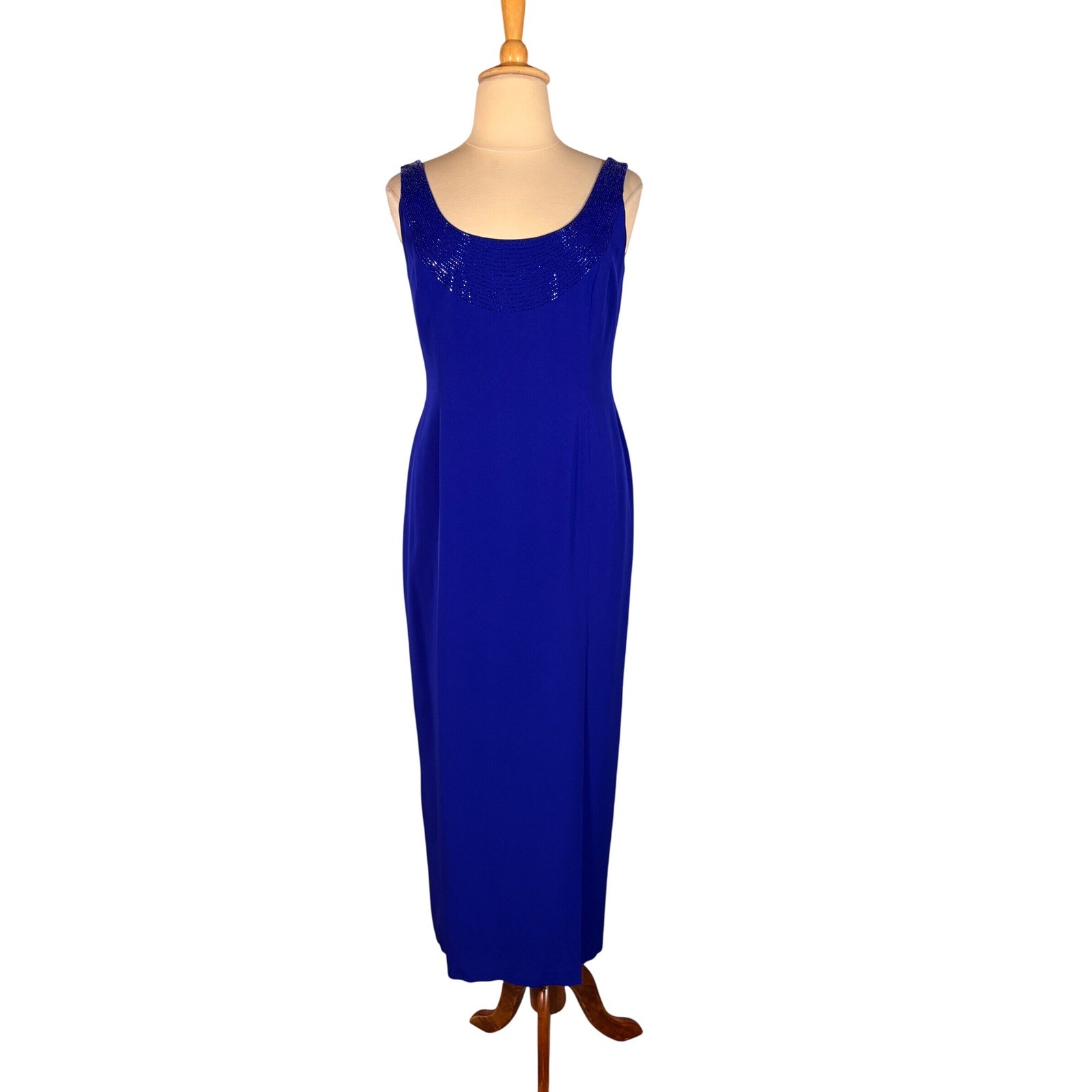 Vintage 90s Daymor Couture Royal Blue Jacket Dress Set 14 Mother of Bride Gown
