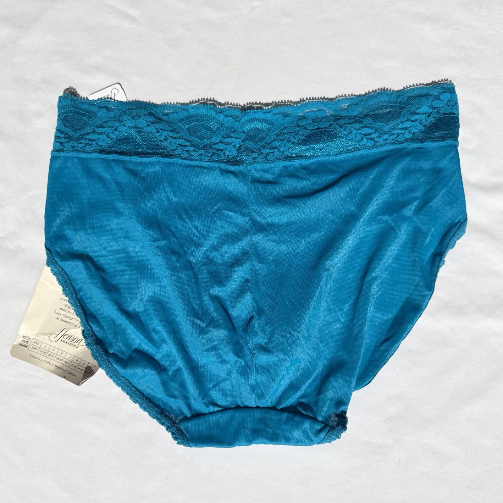 Vintage Henson Kickernick Lacy Skamp Panties Womens 5 Teal Blue