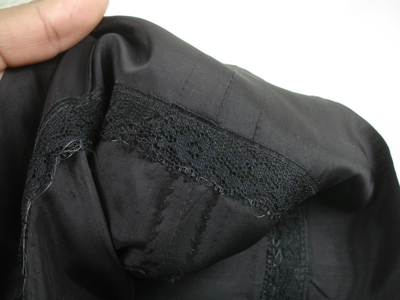 Women’s M POSH by Jay Anderson Vtg 1960’s Black Romantic Ruffle Bow Front Dress