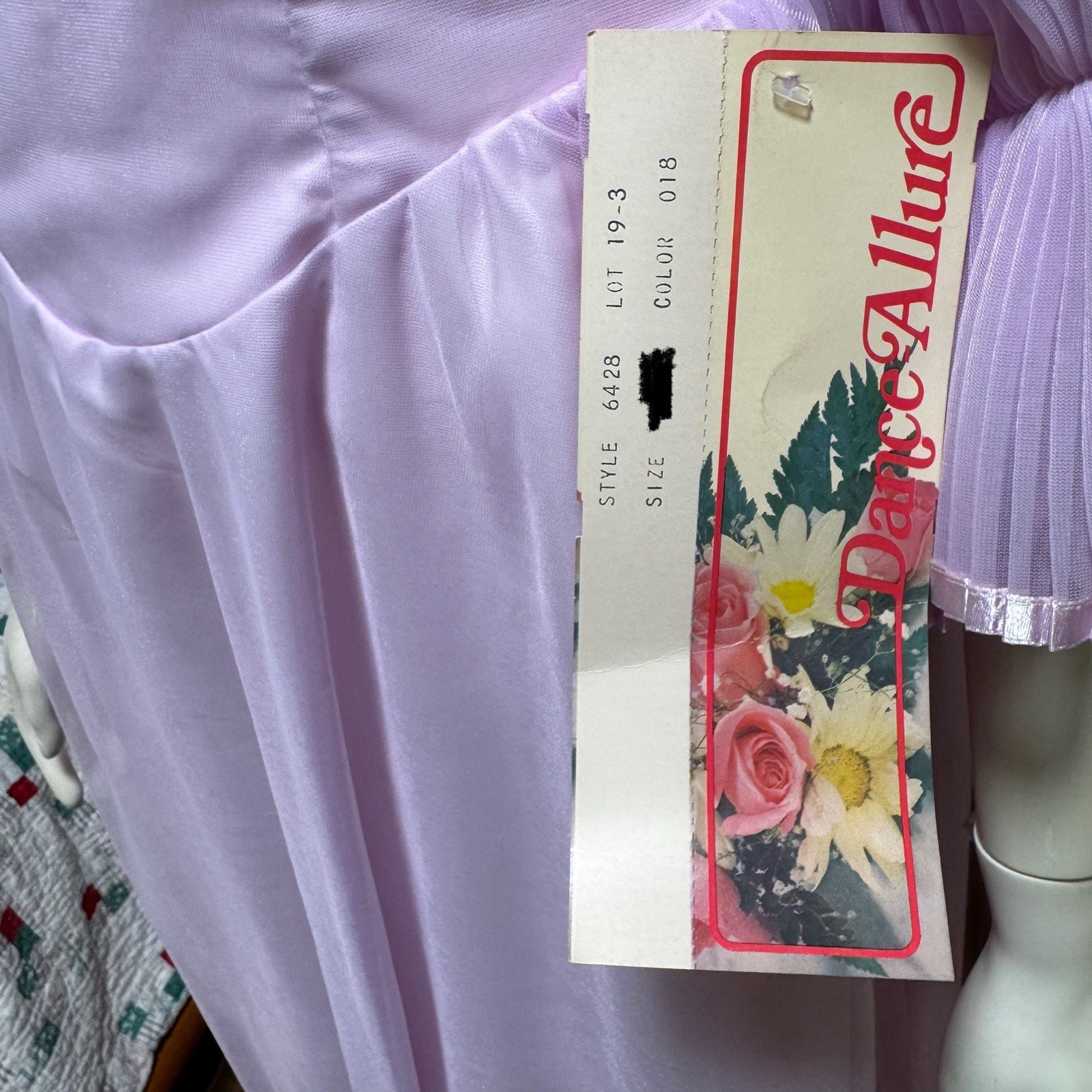 VTG Dance Allure Gown Prom Dress Womens 3/4 Lavender Pageant Bridal 80s USA NWT