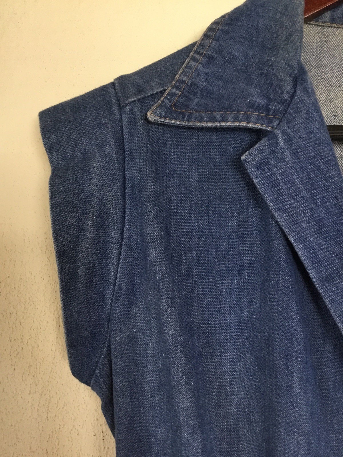 70s Vintage Jean Denim Midi Western Dress The Smuggler Size M