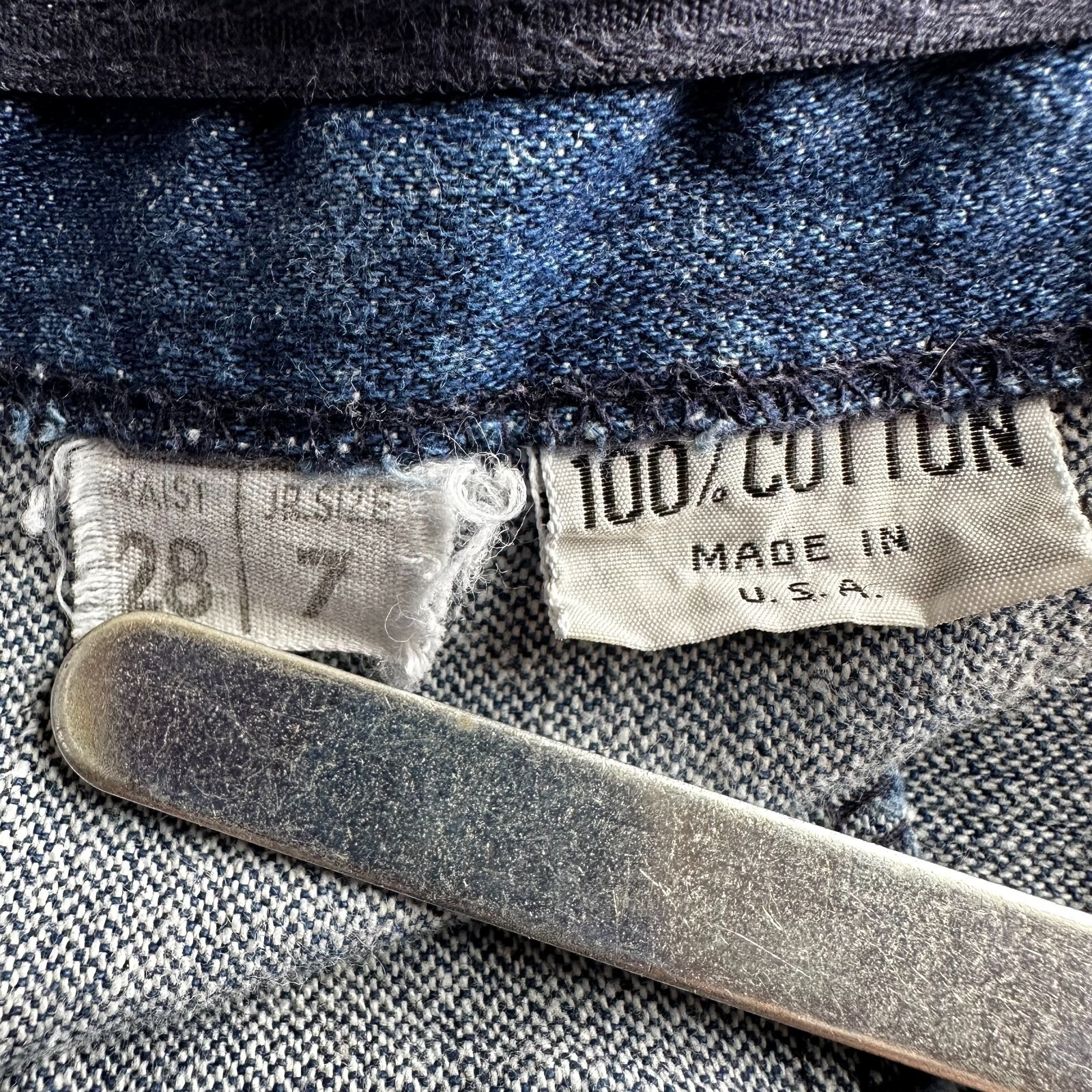 Vintage 70s Faded Glory USA Made Flare Jeans Sz 7 28 | High Rise Roller Denim