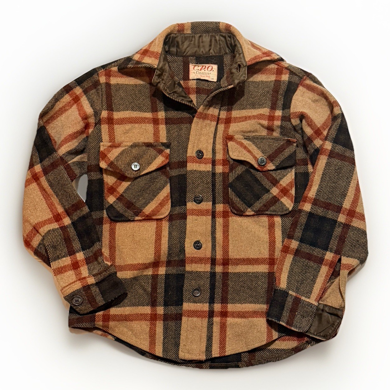 Vintage Flannel Eclectic Grampacore CPO By Campus Jacket Button USA 14