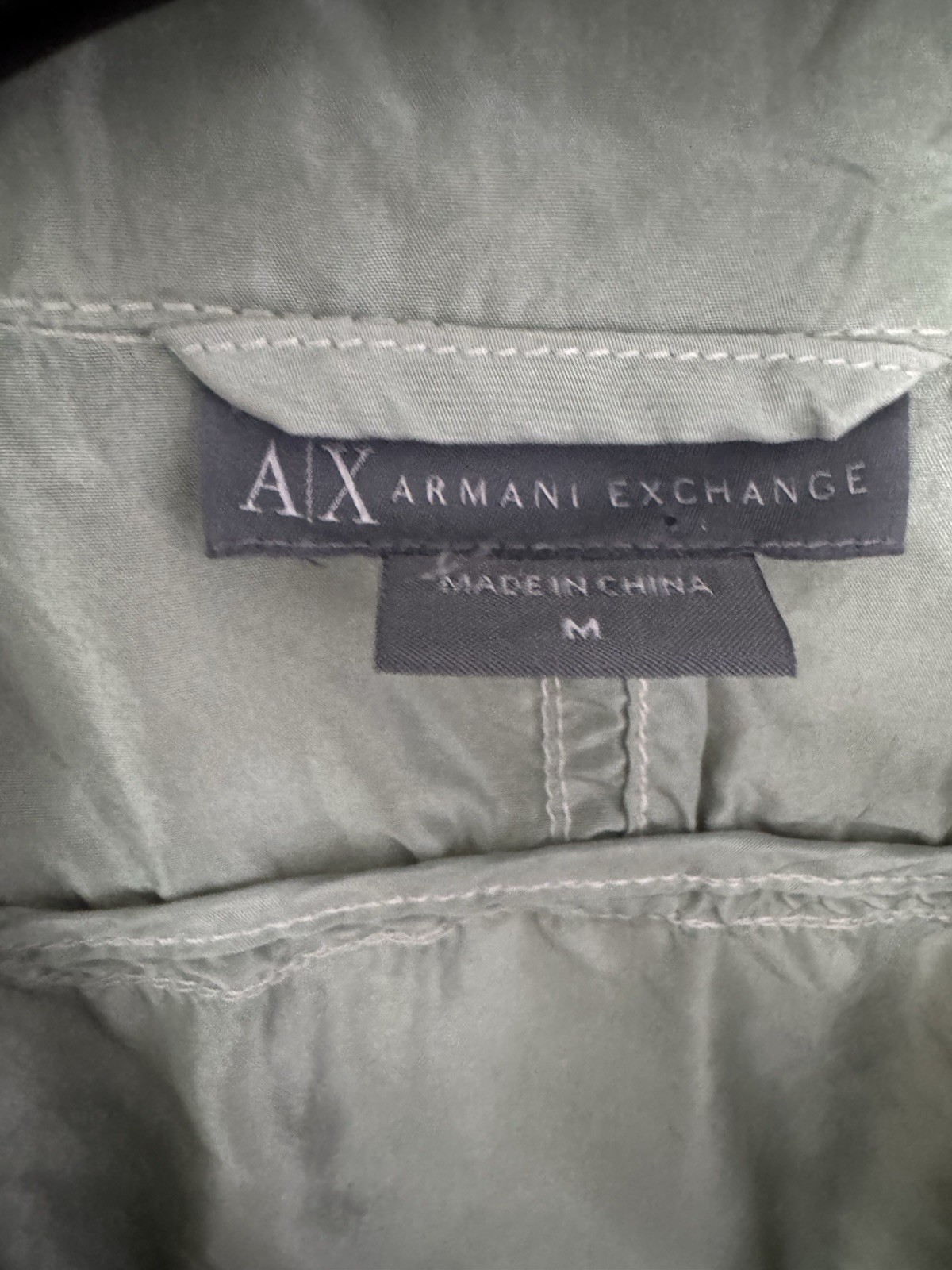 Armani Exchange Vintage Lightweight Peplum Blazer Sage Green 3/4 Sleeves M