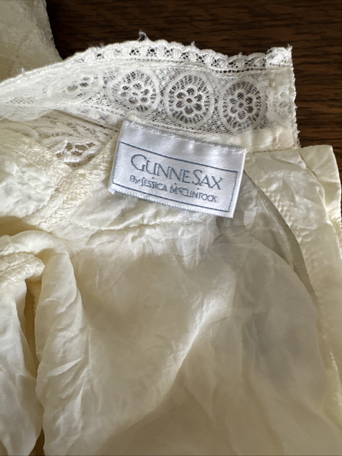 Vintage Gunne Sax Top XS Ivory Lace Victorian Jessica McClintock Romantic 70s