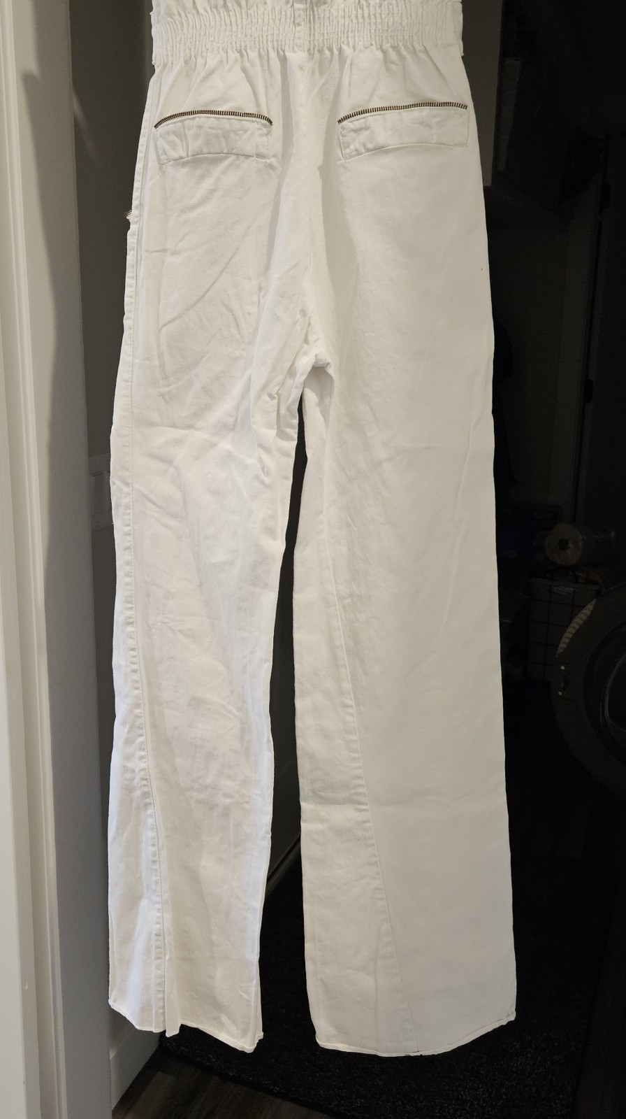 RARE Vintage 1970s Victory 1 Women’s White Denim Jumpsuit Size S/M TALON ZIPPER