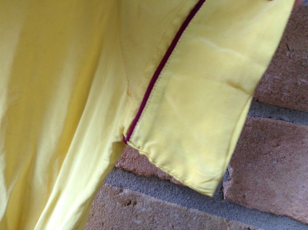 VTG 40s Yellow Dress Sz S ?27″W Theater Study Costume DAMAGE STAINS