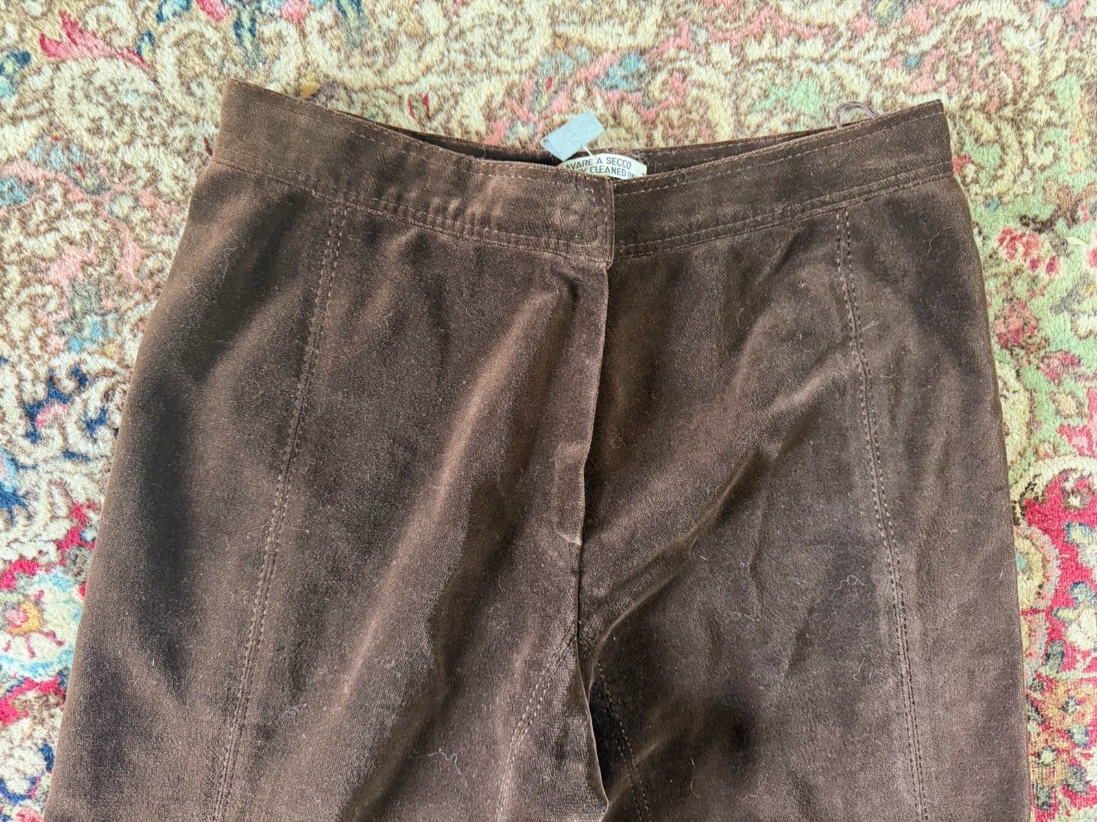 Vintage 1970’s La Parisienne La Piazza Chocolate Brown Velvet Bell Bottom XS