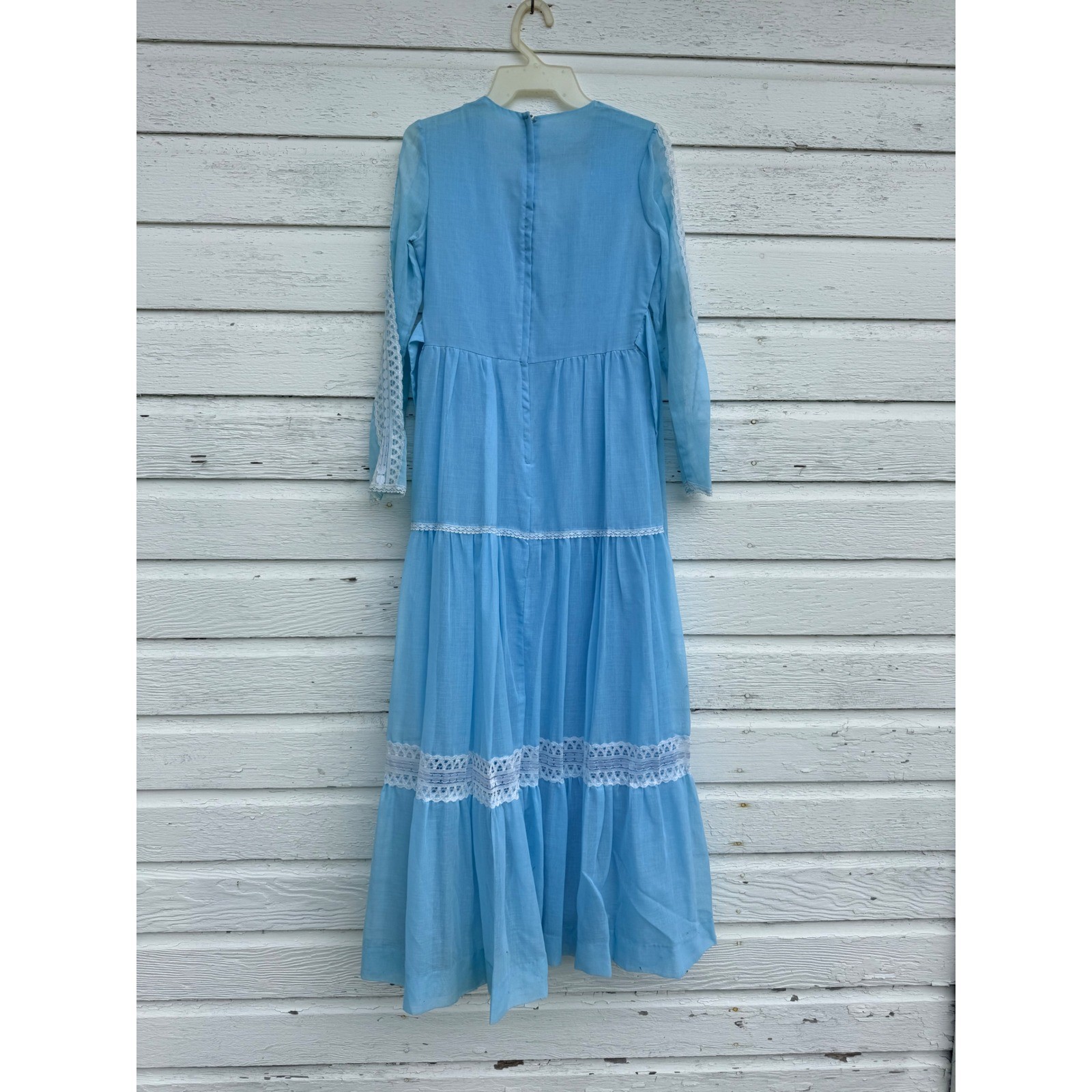 JCPenney Fashions Vintage Maxi Dress Women’s Size 9 Blue Lace Prairie Boho