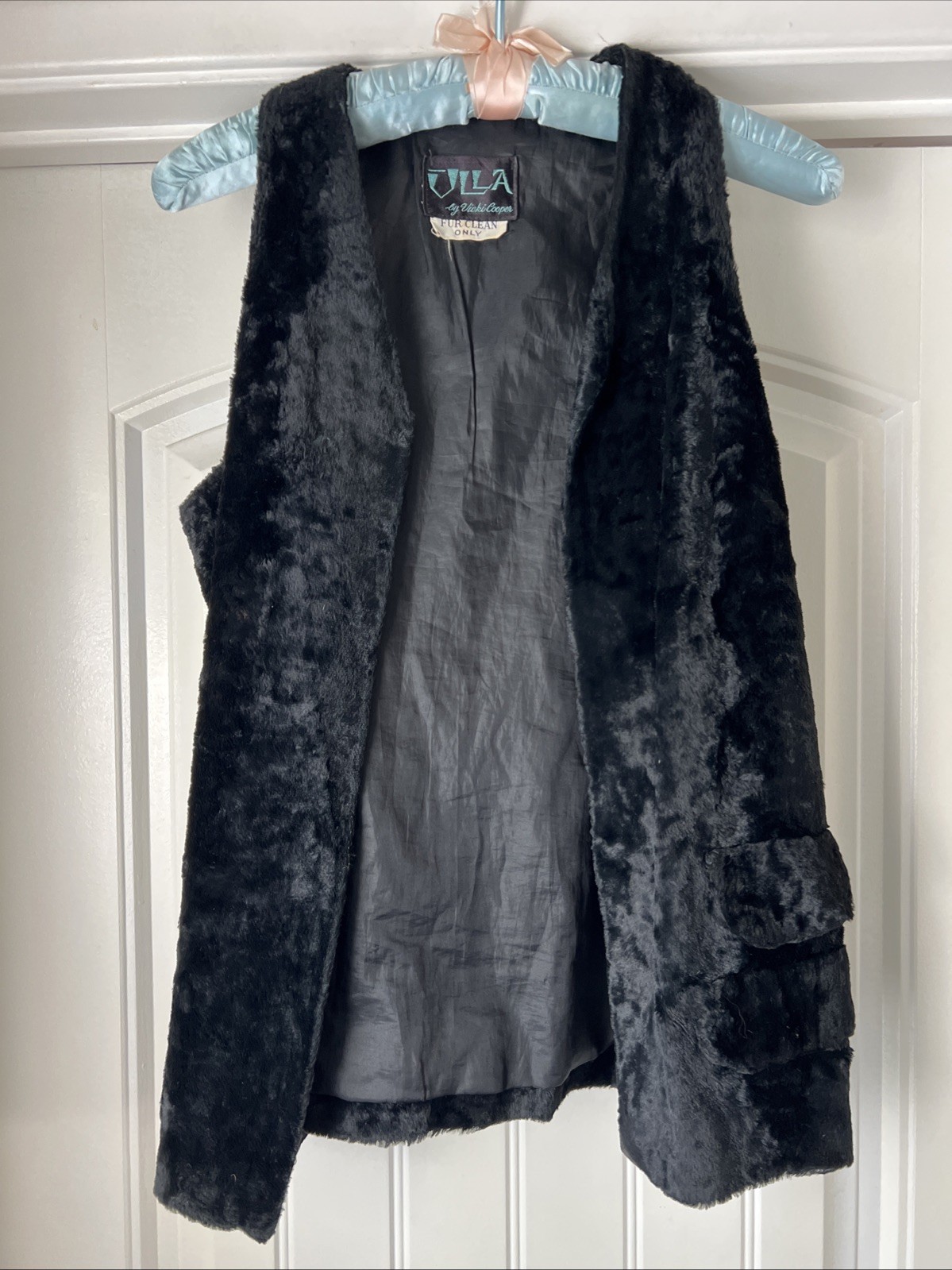 Vtg 60s Ulla By Vicki Cooper Open Crushed Velvet Vest Stevie Nicks Goth Mod S/M