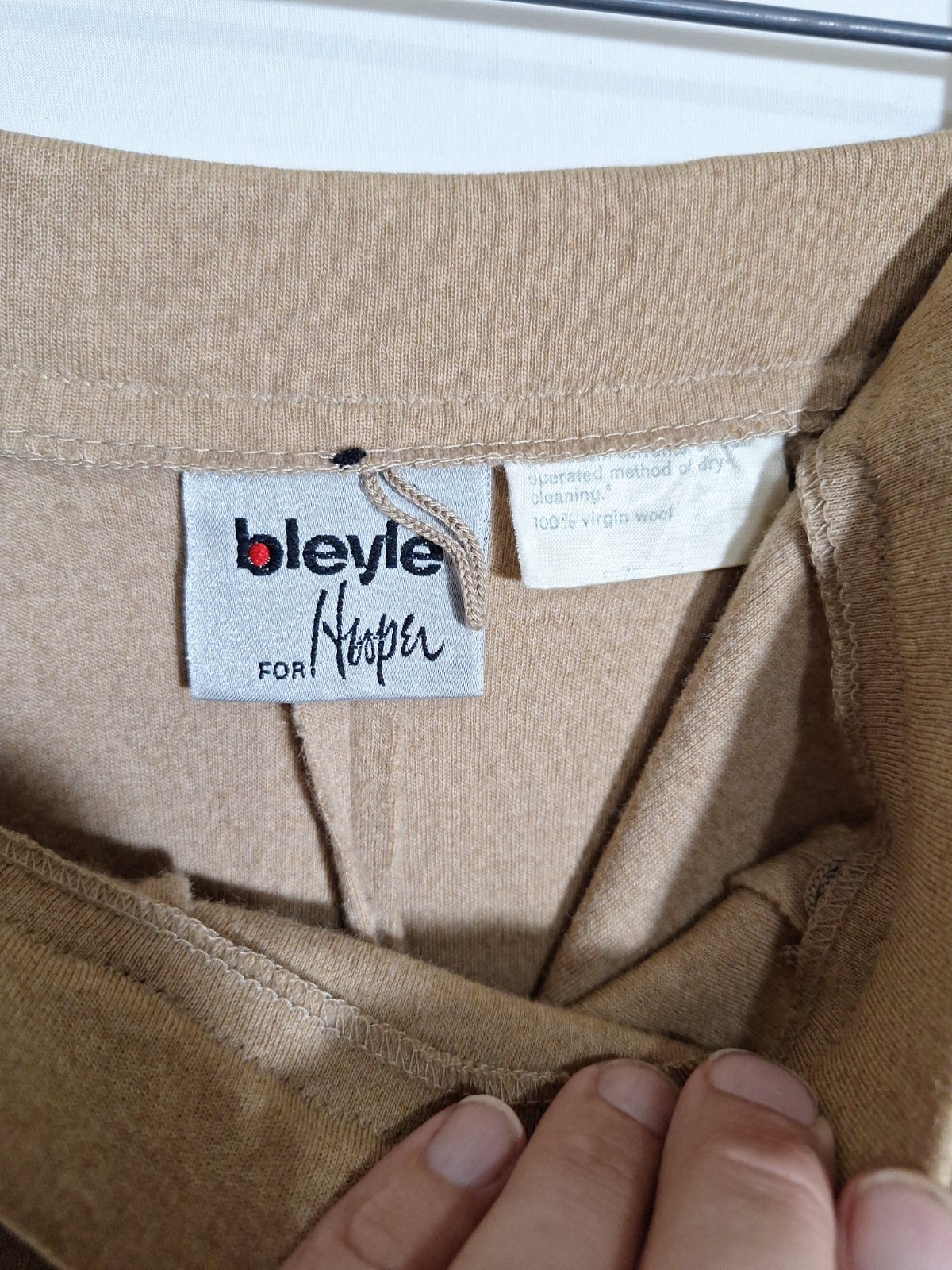 Vintage Bleyle Hooper Camel Wool Pantsuit Set Womens 12 Large Made W Germany 70s