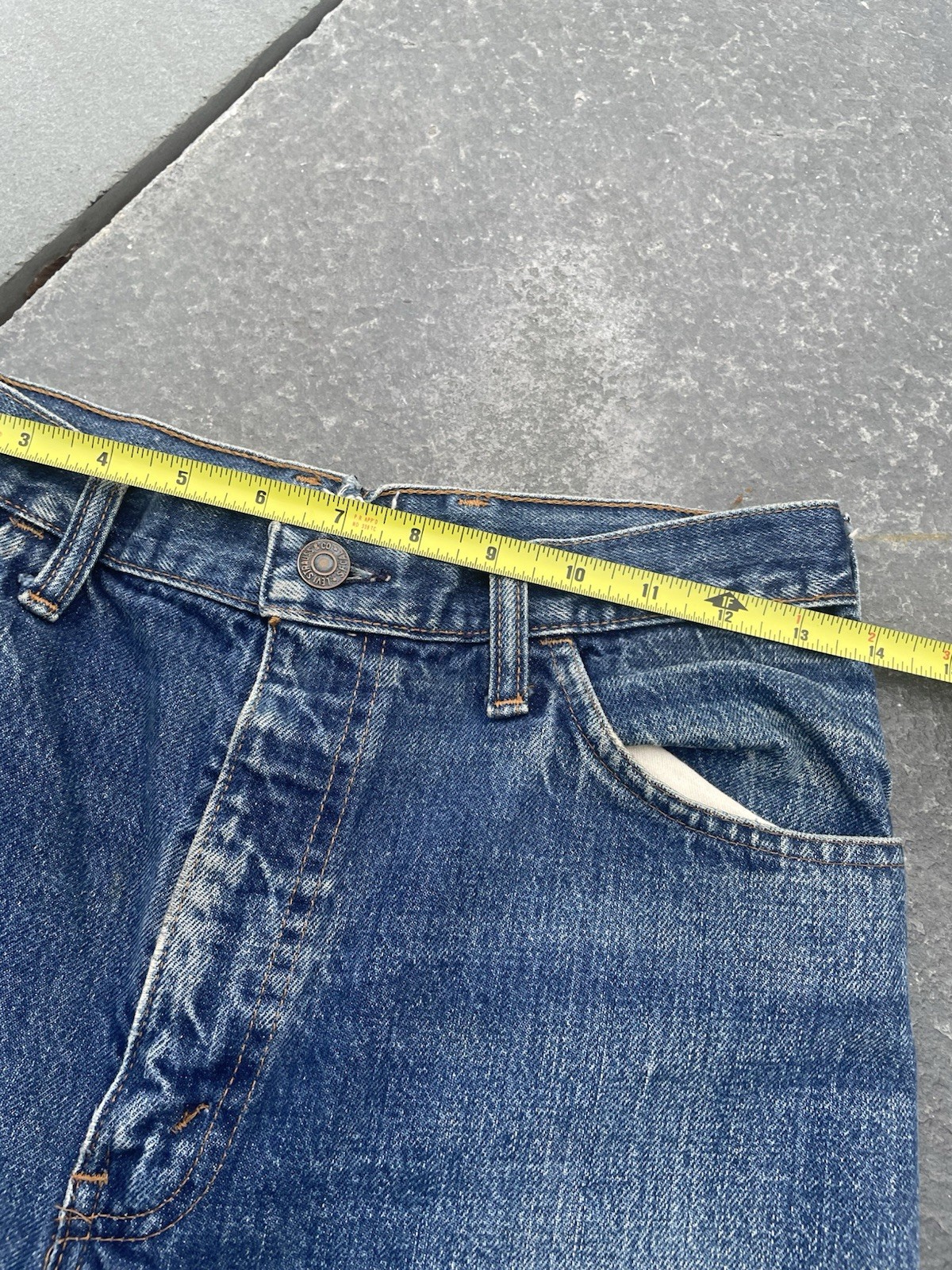 Vintage 1970s Orange Tab Levi’s Big E Custom Jean Skirt Selvedge Denim USA READ