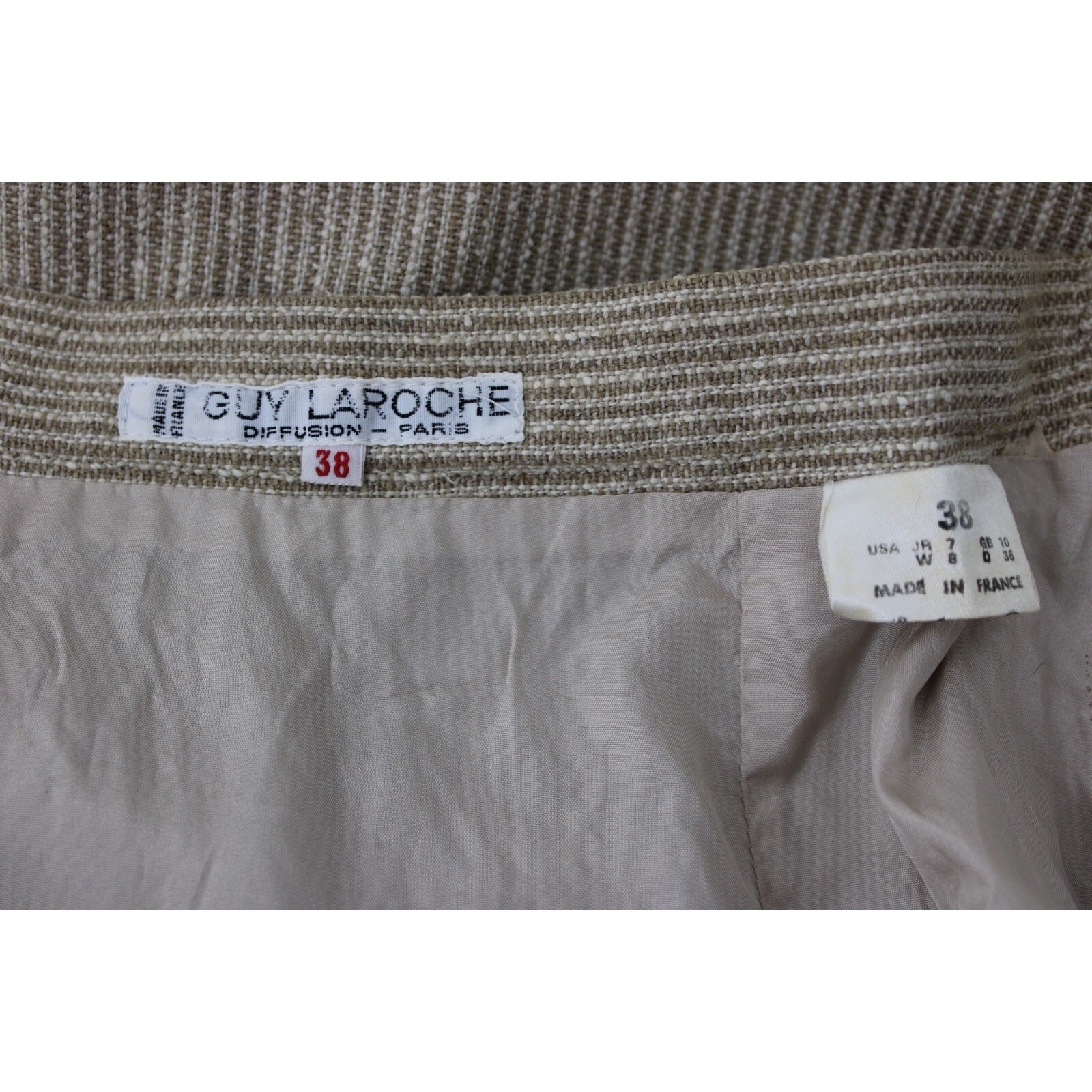 GUY LAROCHE Size 38 DIFFUSION Vintage Women’s Suit Jacket & Skirt Fitted France