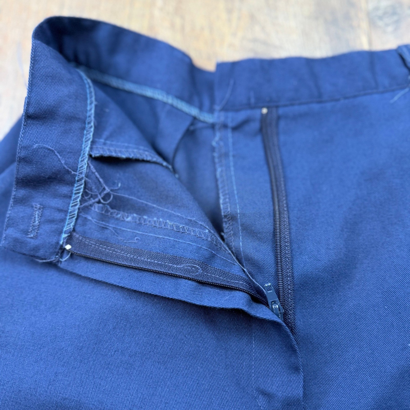 Vintage 80s Navy Blue Wide Leg Culottes Gaucho Shorts High Waist Size 7/8