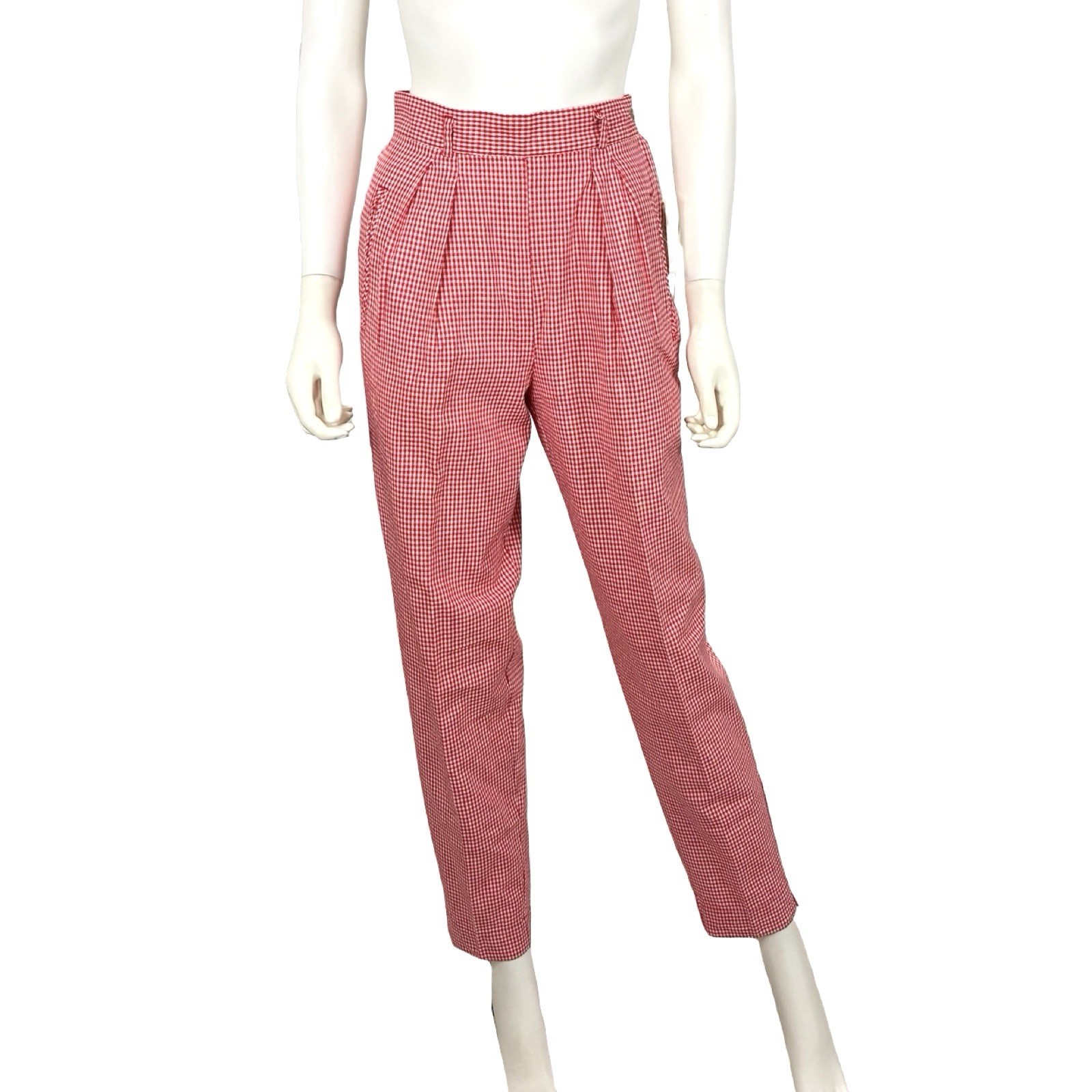 The Limited Women’s VTG 90’s Red Gingham High Waist Pants Pinup Rockabilly 4