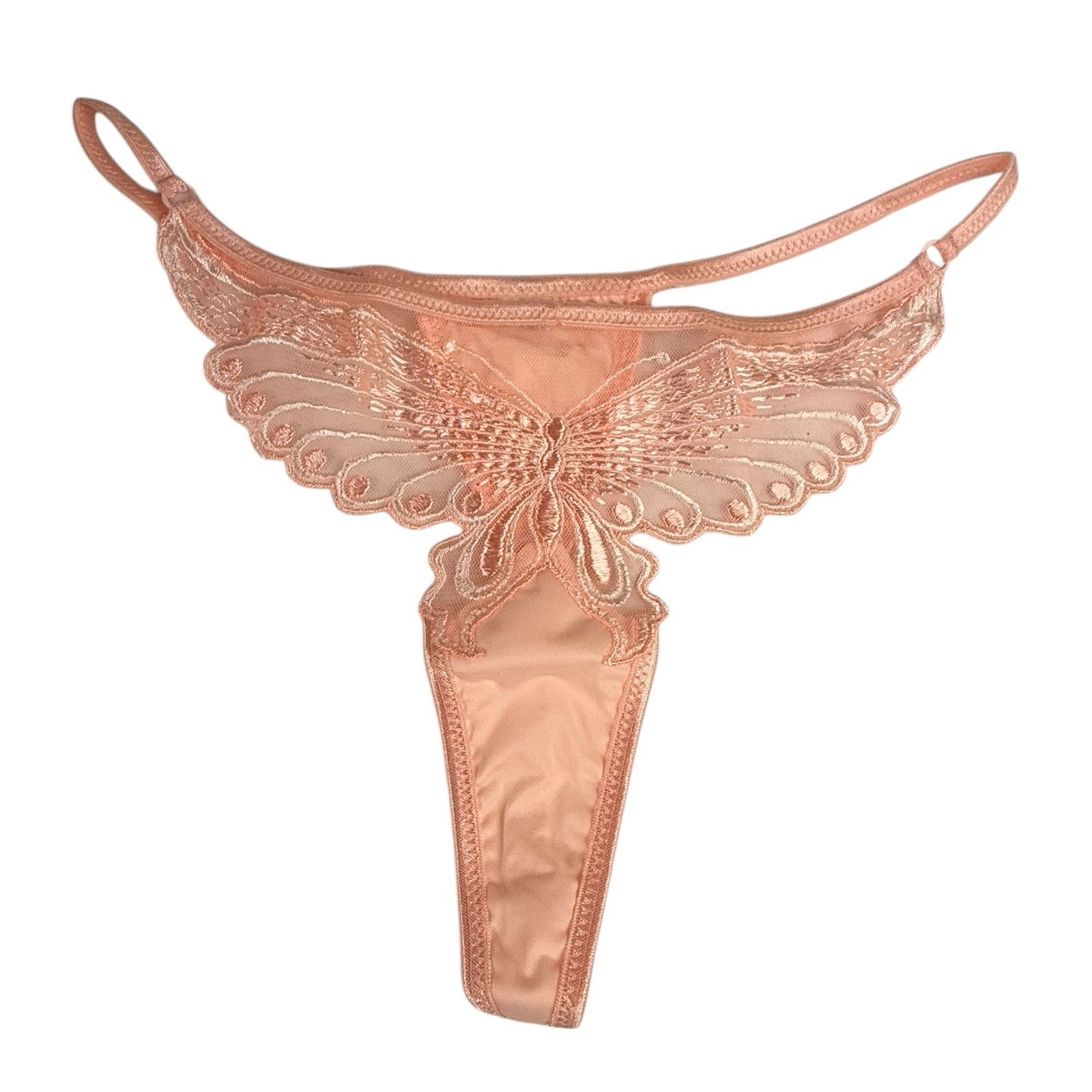 Vintage Thong Panties Double String M Butterfly Satin G V String Shiny Y2K