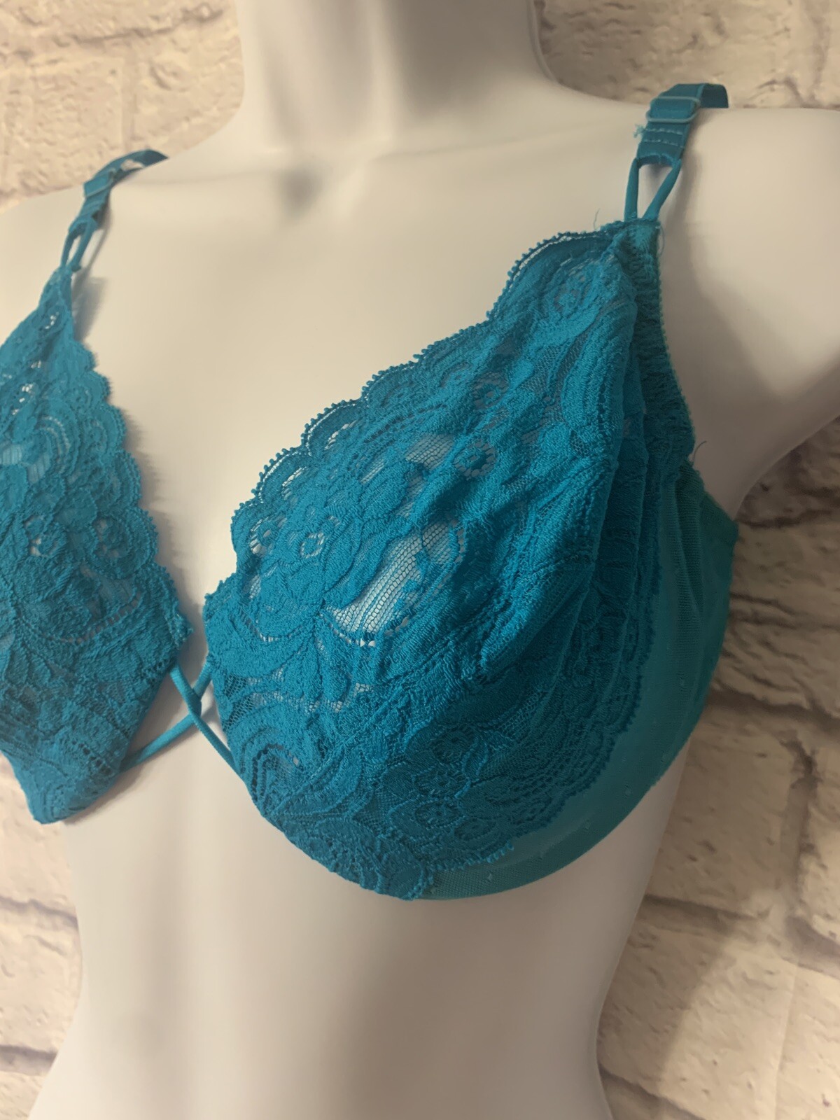 Vintage Victoria’s Secret Gold Label CROWN Bra 36D Made in USA BLUE 70817 #B1540