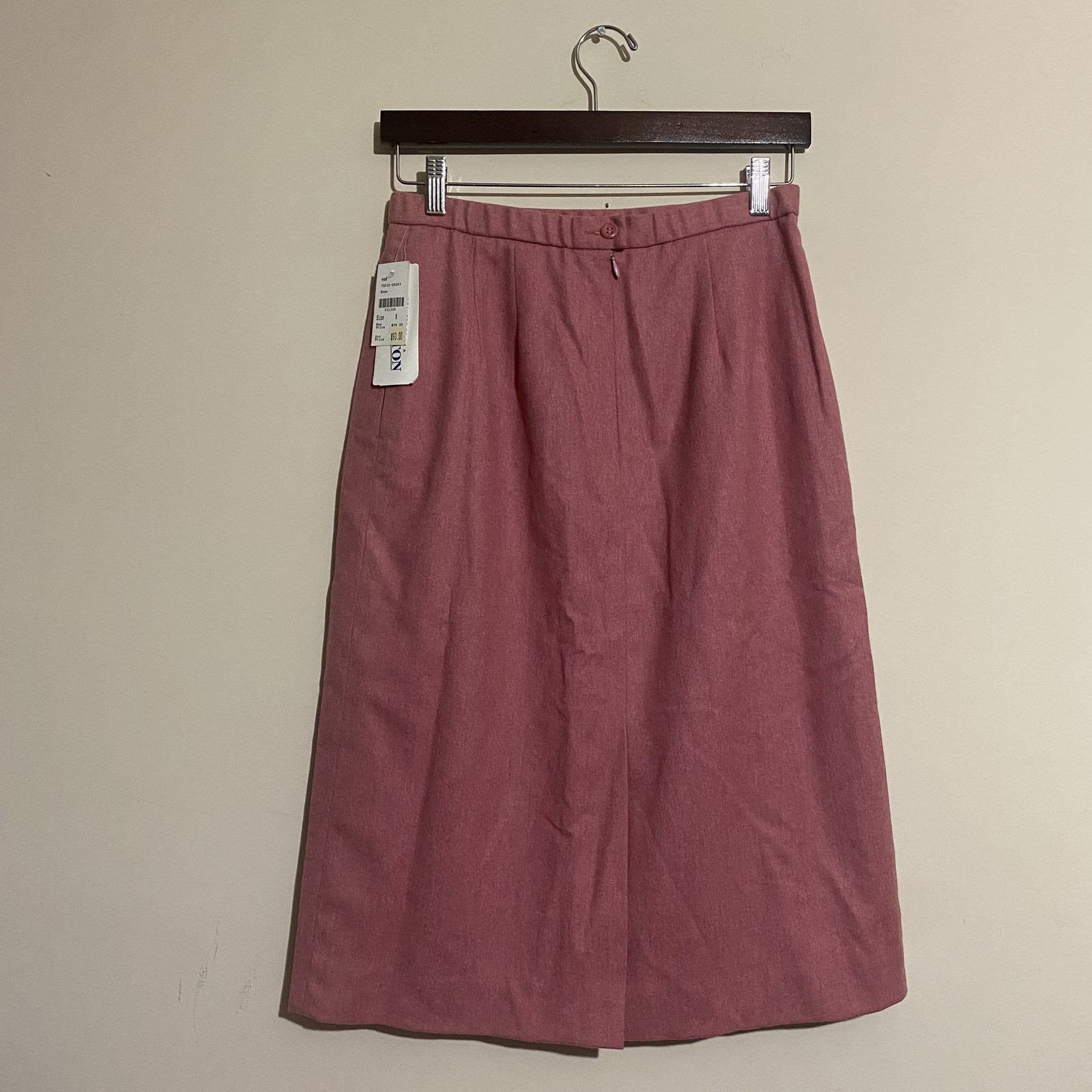 NWT VNTG Pendleton Womens 90’s Power Skirt Sz 8 Pink Solid Wool Classic Preppy